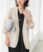 【スローブ イエナ/SLOBE IENA】の《36.38サイズ展開》リネンレーヨンシングルテーラードジャケット ベージュ|ID:prp329100004936148