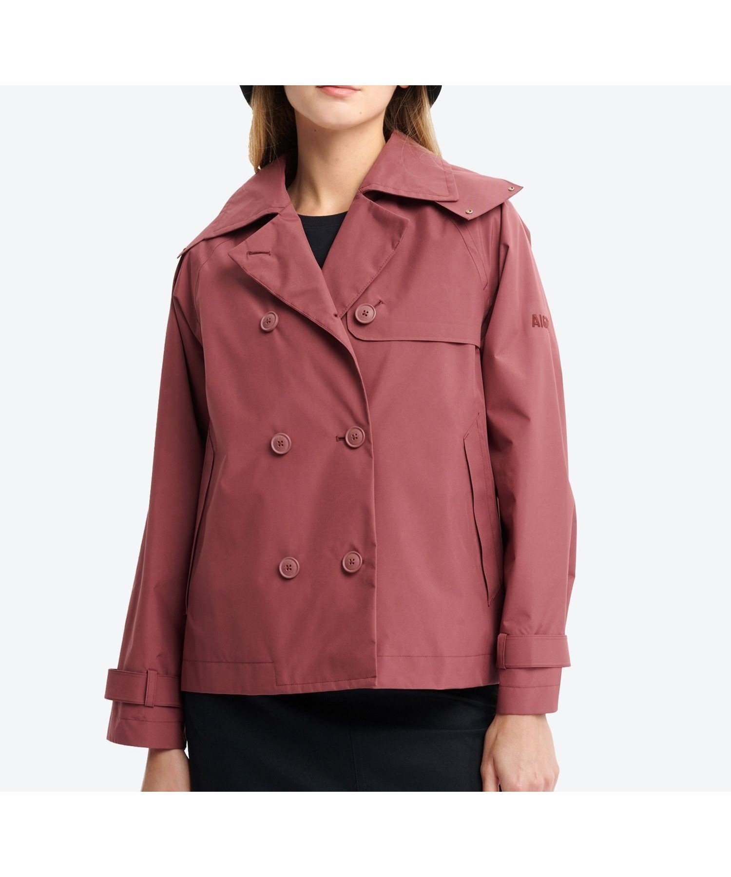 【エーグル/AIGLE】のGORE TEX ゴアテックス 防風 防水 透湿 2レイヤー ショートトレンチコート / フード脱着可 インテリア・キッズ・メンズ・レディースファッション・服の通販 founy(ファニー) 　ファッション　Fashion　レディースファッション　Fashion for Women　アウター　Coat / Outerwear Collection　コート・ロングコート・ピーコート　Long Coats, Peacoats & More　トレンチコート / 春秋の定番アウター　Trench Coats　エレガント 上品　Elegant　ショート　Short, Short Length　ジップ　Zip, Zipper　ドローコード　Drawcord, Drawstring Cord　ハンド　Hand, Handmade　ポケット　Pocket, Pocket Detail　モダン　Modern, Contemporary　バーガンディー|ID: prp329100004936151 ipo3291000000037041498
