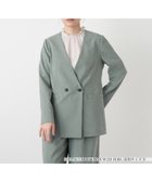 【レリアン/LEILIAN】のVネックノーカラーダブルジャケット 人気、トレンドファッション・服の通販 founy(ファニー) ファッション Fashion レディースファッション Fashion for Women アウター Coat / Outerwear Collection レディースジャケット・軽アウター Jackets ウォッシャブル Machine Washable セットアップ Set-Up, Coordinated Outfit ダブル Double, Double-Breasted デニム Denim, Jeans Material ポケット Pocket, Pocket Detail 夏 Summer thumbnail モスグリーン|ID: prp329100004936152 ipo3291000000037041501