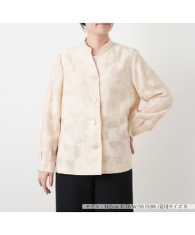 【レリアン/LEILIAN】の幾何学柄スタンドカラージャケット【ROCHAS Premiere】 大人の最旬トレンドファッション＆コーディネート founy(ファウニー) ファッション Fashion レディースファッション Fashion for Women アウター Coat / Outerwear Collection レディースジャケット・軽アウター Jackets オケージョン Occasion Wear ジャケット Jacket, Outerwear スタンド Stand Collar, Upright Stand フロント Front, Front Design ポケット Pocket, Pocket Detail モダン Modern, Contemporary エレガント 上品 Elegant 夏 Summer 春 Spring S/S・春夏 SS, Spring/Summer, Warm Season |ID:prp329100004936153
