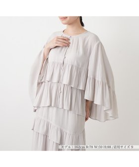 【レリアン/LEILIAN】のティアードバタフライスリーブブラウス 人気、トレンドファッション・服の通販 founy(ファニー) ファッション Fashion レディースファッション Fashion for Women トップス・カットソー Cut & Sew Tops シャツ・ブラウス・オフィスカジュアル Elegant Blouses & Button-Ups ウォッシャブル Machine Washable エレガント 上品 Elegant ギャザー Gathered, Ruffled スリーブ Sleeve, Long Sleeve / Short Sleeve セットアップ Set-Up, Coordinated Outfit バタフライ Butterfly, Butterfly Motif フロント Front, Front Design ポケット Pocket, Pocket Detail ループ Loop, Loop Knit 夏 Summer |ID:prp329100004936155