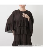 【レリアン/LEILIAN】のティアードバタフライスリーブブラウス 人気、トレンドファッション・服の通販 founy(ファニー) ファッション Fashion レディースファッション Fashion for Women トップス・カットソー Cut & Sew Tops シャツ・ブラウス・オフィスカジュアル Elegant Blouses & Button-Ups ウォッシャブル Machine Washable エレガント 上品 Elegant ギャザー Gathered, Ruffled スリーブ Sleeve, Long Sleeve / Short Sleeve セットアップ Set-Up, Coordinated Outfit バタフライ Butterfly, Butterfly Motif フロント Front, Front Design ポケット Pocket, Pocket Detail ループ Loop, Loop Knit 夏 Summer thumbnail ダークブラウン系|ID: prp329100004936155 ipo3291000000037041510