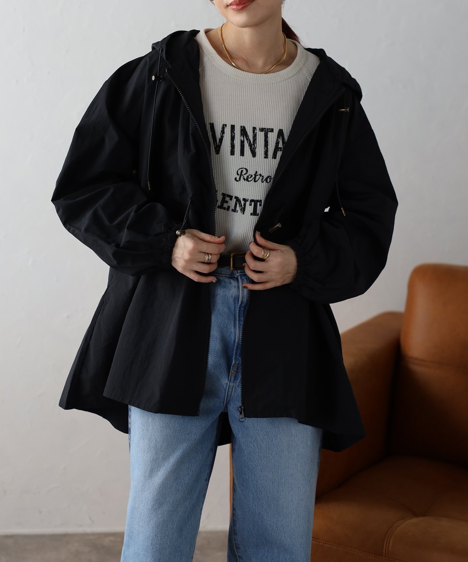 【リラクロ/relaclo】のmitis/ドロストフード付きブルゾン インテリア・キッズ・メンズ・レディースファッション・服の通販 founy(ファニー) 　ファッション　Fashion　レディースファッション　Fashion for Women　アウター　Coat / Outerwear Collection　ブルゾンジャケット・スポーティアウター　Blouson Jackets　ブルゾン　Blouson, Bomber Jacket　ビジネス 仕事 通勤　Business / Work / Commuting　ブラック|ID: prp329100004936185 ipo3291000000037041640