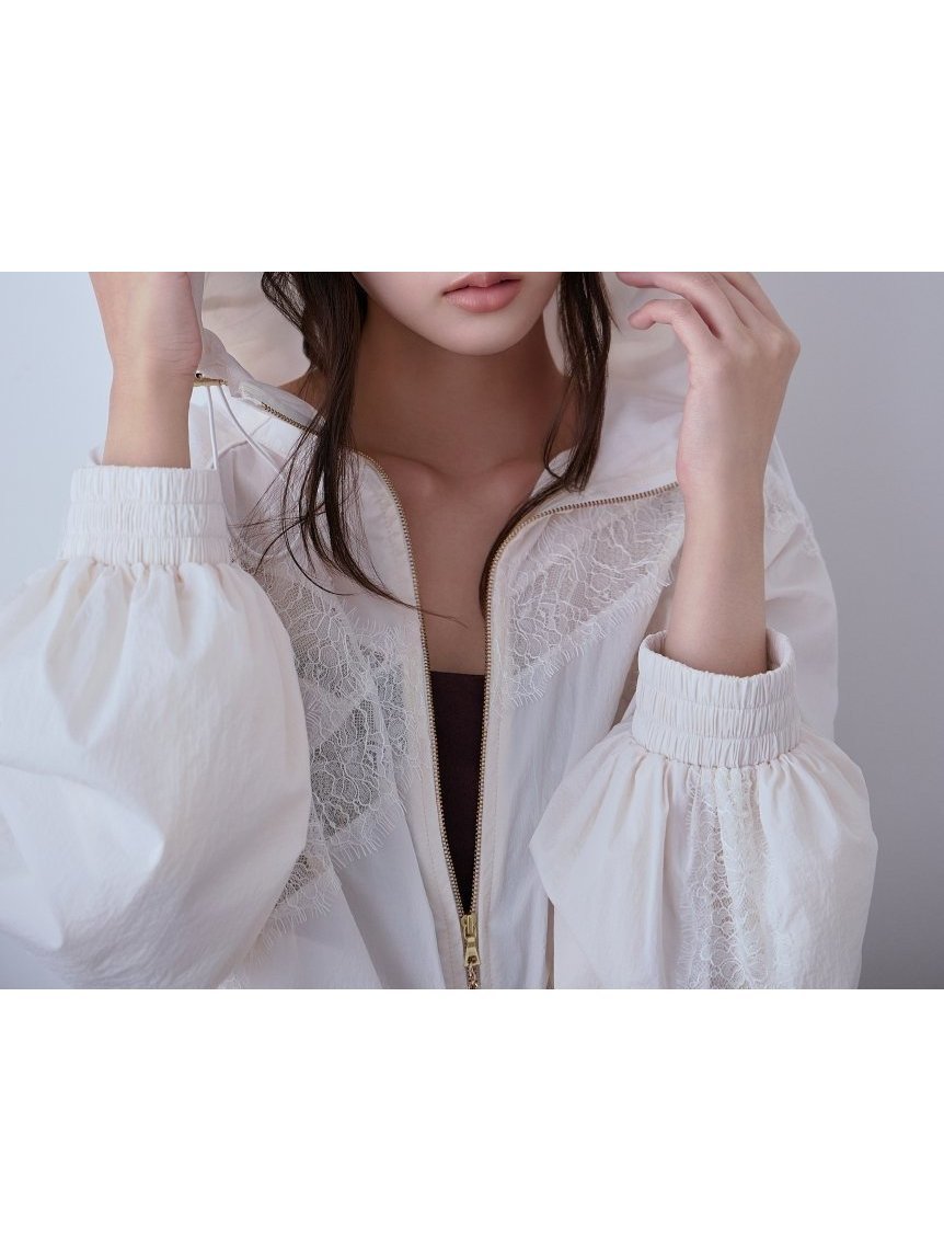 【スナイデル/SNIDEL】の【Chacott】コラボナイロンレースブルゾン 人気、トレンドファッション・服の通販 founy(ファニー) 　ファッション　Fashion　レディースファッション　Fashion for Women　アウター　Coat / Outerwear Collection　ブルゾンジャケット・スポーティアウター　Blouson Jackets　アシンメトリー　Asymmetrical Style　エレガント 上品　Elegant　春　Spring　今季　This Season, Current Season　ジップ　Zip, Zipper　スペシャル　Special, Limited Edition　スマート　Smart, Elegant　ドッキング　Docking, Mixed Material　バルーン　Balloon, Balloon Silhouette　バレエ　Ballet, Ballet Style　フィット　Fit, Slim Fit　フラワー　Flower, Floral　フロント　Front, Front Design　ブルゾン　Blouson, Bomber Jacket　プレート　Plate, Dish　ポケット　Pocket, Pocket Detail　メッシュ　Mesh, Net Fabric　レース　Lace, Lace Fabric　ワンポイント　One Point, Statement Accent　S/S・春夏　SS, Spring/Summer, Warm Season　おすすめ　Recommended / Our Picks　夏　Summer　 other-1|ID: prp329100004936210 ipo3291000000037041750