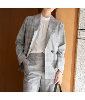 【ニューヨーカー/NEWYORKER】の【ウォッシャブル】綿麻カラードグレンチェック ピークドラペルダブルジャケット 人気、トレンドファッション・服の通販 founy(ファニー) ファッション Fashion レディースファッション Fashion for Women アウター Coat / Outerwear Collection レディースジャケット・軽アウター Jackets ウォッシャブル Machine Washable 春 Spring セットアップ Set-Up, Coordinated Outfit チェック Check, Plaid, Tartan ポケット Pocket, Pocket Detail リラックス Relax, Relaxed Fit S/S・春夏 SS, Spring/Summer, Warm Season 夏 Summer セレモニー Ceremony 入学式 Entrance Ceremony 卒業式 Graduation Ceremony ビジネス 仕事 通勤 Business / Work / Commuting |ID:prp329100004936216