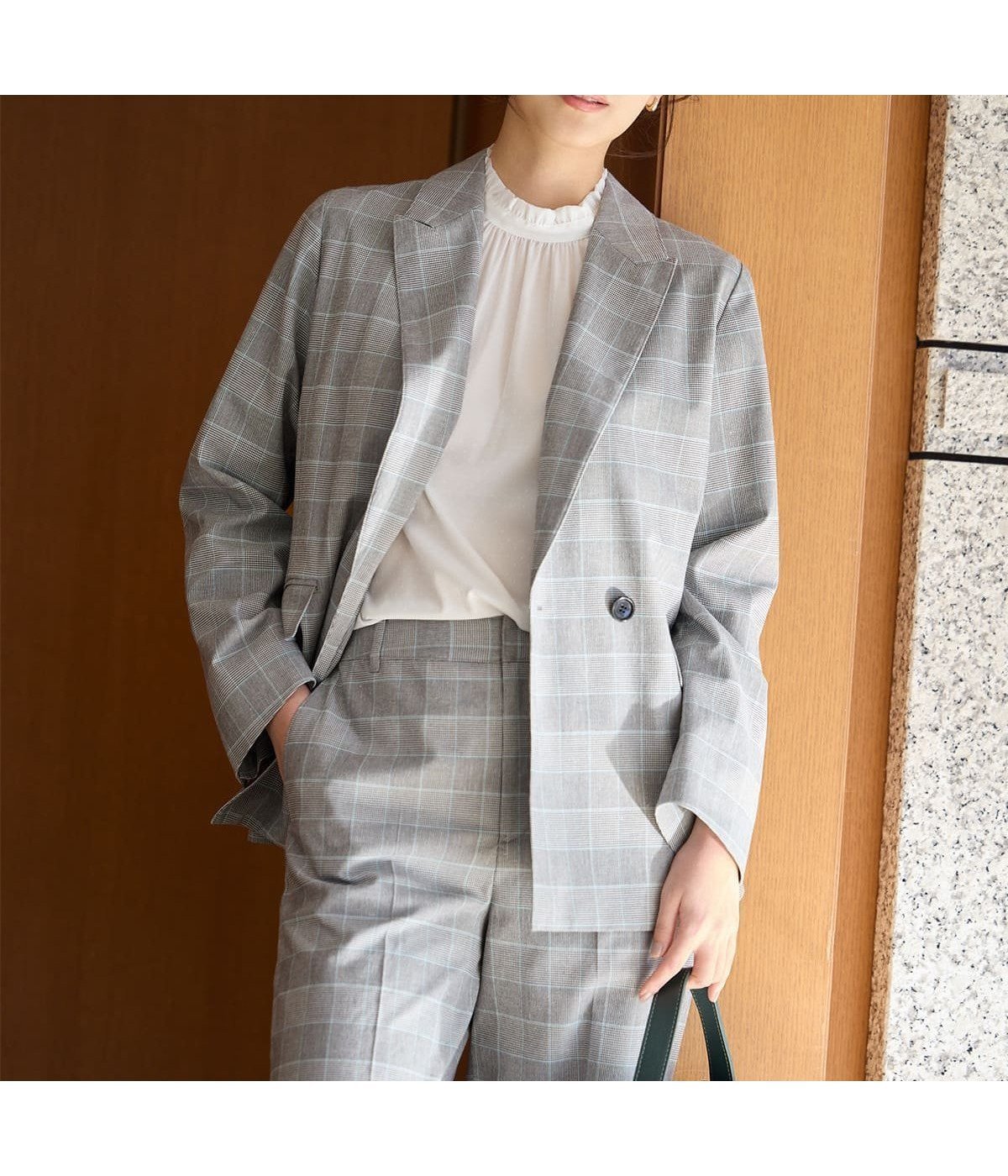 【ニューヨーカー/NEWYORKER】の【ウォッシャブル】綿麻カラードグレンチェック ピークドラペルダブルジャケット 人気、トレンドファッション・服の通販 founy(ファニー) 　ファッション　Fashion　レディースファッション　Fashion for Women　アウター　Coat / Outerwear Collection　レディースジャケット・軽アウター　Jackets　ウォッシャブル　Machine Washable　春　Spring　セットアップ　Set-Up, Coordinated Outfit　チェック　Check, Plaid, Tartan　ポケット　Pocket, Pocket Detail　リラックス　Relax, Relaxed Fit　S/S・春夏　SS, Spring/Summer, Warm Season　夏　Summer　セレモニー　Ceremony　入学式　Entrance Ceremony　卒業式　Graduation Ceremony　ビジネス 仕事 通勤　Business / Work / Commuting　 other-1|ID: prp329100004936216 ipo3291000000037041771
