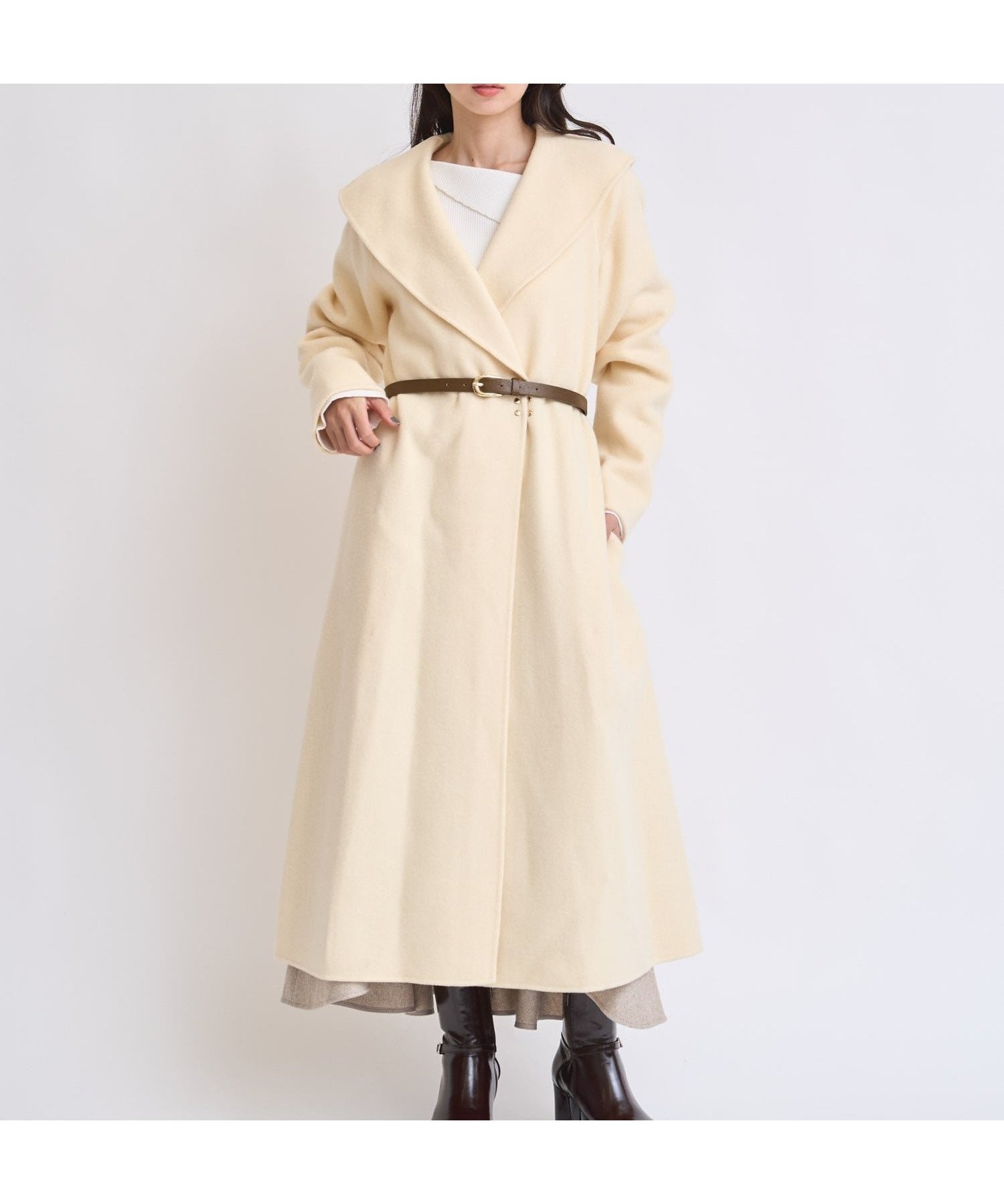 【ノエラ/Noela】のベルト付きショールカラーウールリバーコート インテリア・キッズ・メンズ・レディースファッション・服の通販 founy(ファニー) 　ファッション　Fashion　レディースファッション　Fashion for Women　アウター　Coat / Outerwear Collection　コート・ロングコート・ピーコート　Long Coats, Peacoats & More　ベルト&ウエストマーク　Belts & Waist Accessories　おすすめ　Recommended / Our Picks　ショール　Shawl, Wrap　ジャケット　Jacket, Outerwear　ストレート　Straight, Straight Cut　ポケット　Pocket, Pocket Detail　エレガント 上品　Elegant　A/W・秋冬　Autumn/Winter　イエロー|ID: prp329100004936218 ipo3291000000037041779