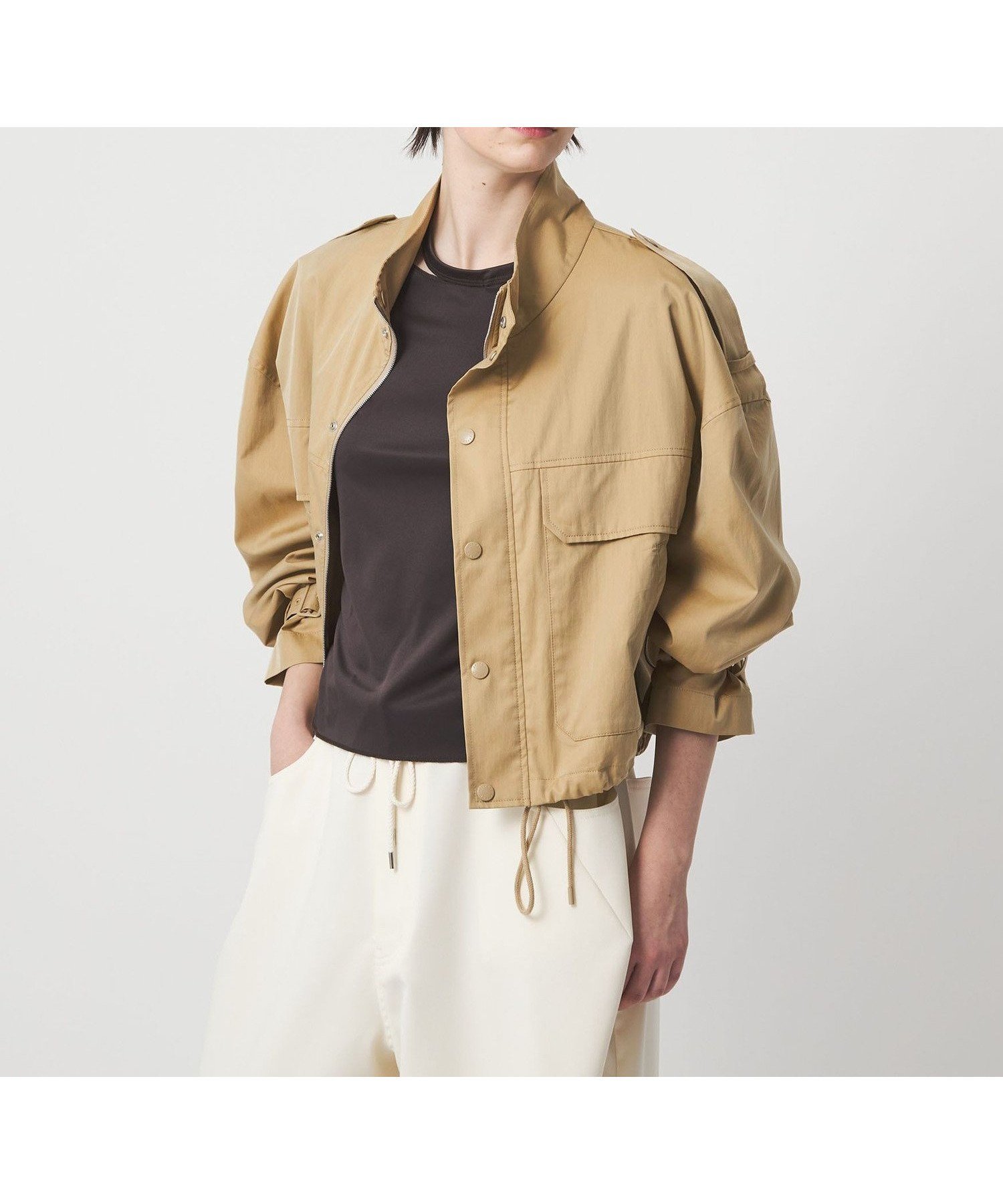 【ユナイテッドアローズ/UNITED ARROWS】のASTRAET ツイル スタンドカラー ブルゾン インテリア・キッズ・メンズ・レディースファッション・服の通販 founy(ファニー) 　ファッション　Fashion　レディースファッション　Fashion for Women　アウター　Coat / Outerwear Collection　ブルゾンジャケット・スポーティアウター　Blouson Jackets　ショート　Short, Short Length　スタンド　Stand Collar, Upright Stand　タイトスカート　Pencil Skirt, Tight Skirt　ツイル　Twist, Twisted Detail　フラップ　Flap, Flap Pocket　ブルゾン　Blouson, Bomber Jacket　ボトム　Bottoms, Lower Wear　ポケット　Pocket, Pocket Detail　ワイド　Wide, Wide Fit　BEIGE|ID: prp329100004936239 ipo3291000000037041859