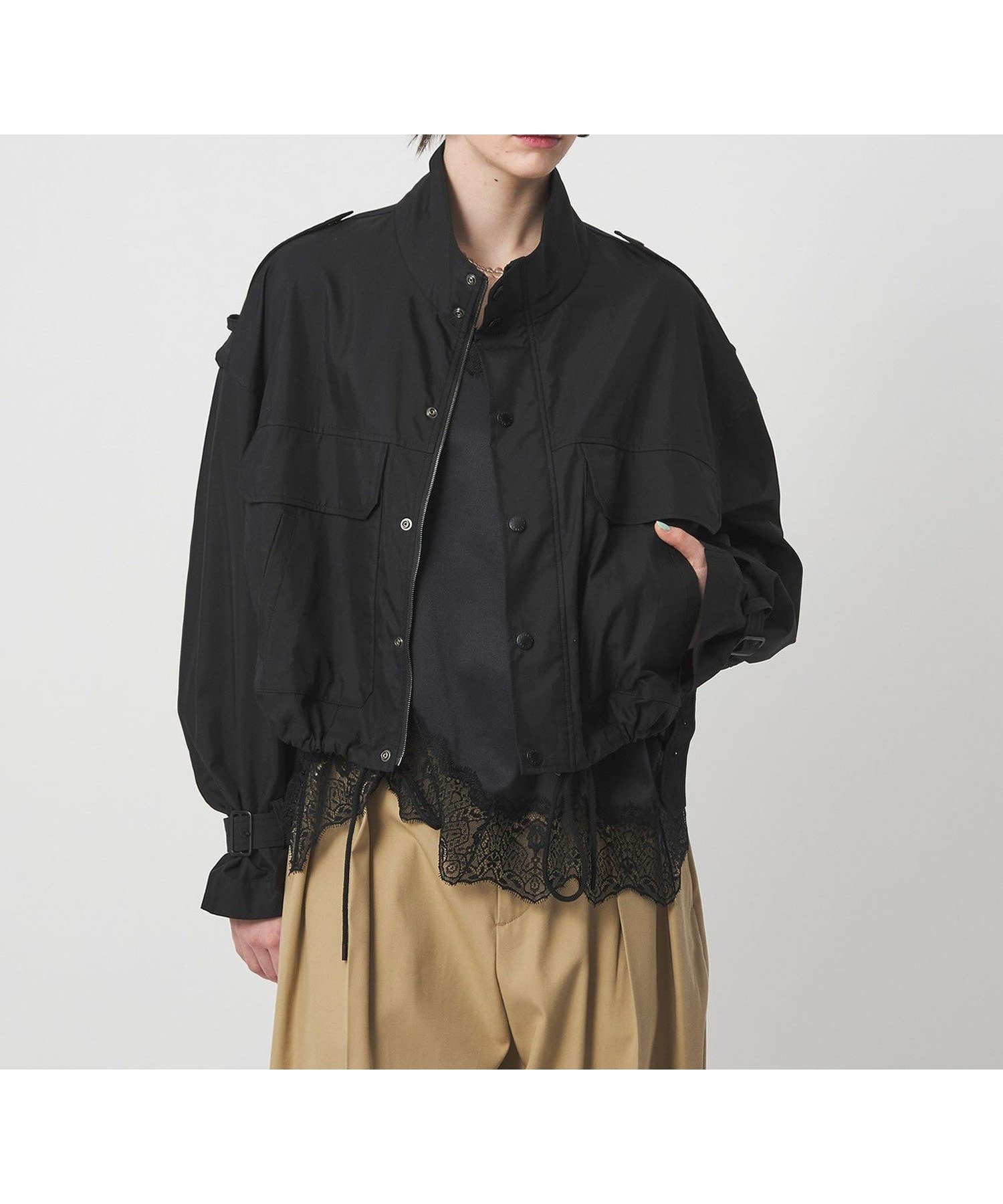 【ユナイテッドアローズ/UNITED ARROWS】のASTRAET ツイル スタンドカラー ブルゾン インテリア・キッズ・メンズ・レディースファッション・服の通販 founy(ファニー) 　ファッション　Fashion　レディースファッション　Fashion for Women　アウター　Coat / Outerwear Collection　ブルゾンジャケット・スポーティアウター　Blouson Jackets　ショート　Short, Short Length　スタンド　Stand Collar, Upright Stand　タイトスカート　Pencil Skirt, Tight Skirt　ツイル　Twist, Twisted Detail　フラップ　Flap, Flap Pocket　ブルゾン　Blouson, Bomber Jacket　ボトム　Bottoms, Lower Wear　ポケット　Pocket, Pocket Detail　ワイド　Wide, Wide Fit　BLACK|ID: prp329100004936239 ipo3291000000037041860