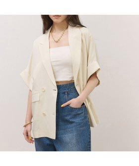 【アダム エ ロペ/ADAM ET ROPE'】の【サステナブル】ショートスリーブシャツジャケット 人気、トレンドファッション・服の通販 founy(ファニー) ファッション Fashion レディースファッション Fashion for Women アウター Coat / Outerwear Collection レディースジャケット・軽アウター Jackets インナー Innerwear カフス Cuff Design シルク Silk, 100% Silk ジャケット Jacket, Outerwear タンク Tank Top, Sleeveless Top ダブル Double, Double-Breasted 定番 Standard, Basic Item 人気 Popular, Best Seller バランス Balance, Style Balance ボトム Bottoms, Lower Wear ポケット Pocket, Pocket Detail マニッシュ Mannish, Boyish リラックス Relax, Relaxed Fit おすすめ Recommended / Our Picks 2026年 2026 |ID:prp329100004936259