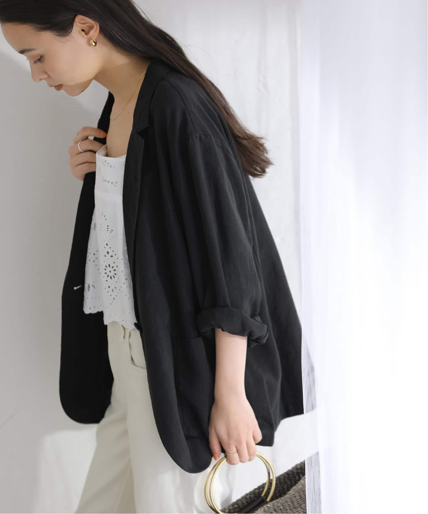 【ラ トータリテ/La TOTALITE】の【洗える】ウォッシャブルリネン混ジャケット インテリア・キッズ・メンズ・レディースファッション・服の通販 founy(ファニー) 　ファッション　Fashion　レディースファッション　Fashion for Women　アウター　Coat / Outerwear Collection　レディースジャケット・軽アウター　Jackets　2026年　2026　ジャケット　Jacket, Outerwear　ボックス　Boxy, Box Shape　リネン　Linen, Linen Fabric　洗える　Machine Washable　ブラック|ID: prp329100004936268 ipo3291000000037042002