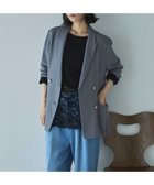 【ドゥ アルシーヴ/Doux archives】の【ロングシーズンHIT ITEM】メッシュテーラードダブルジャケット GRAY|ID:prp329100004936277