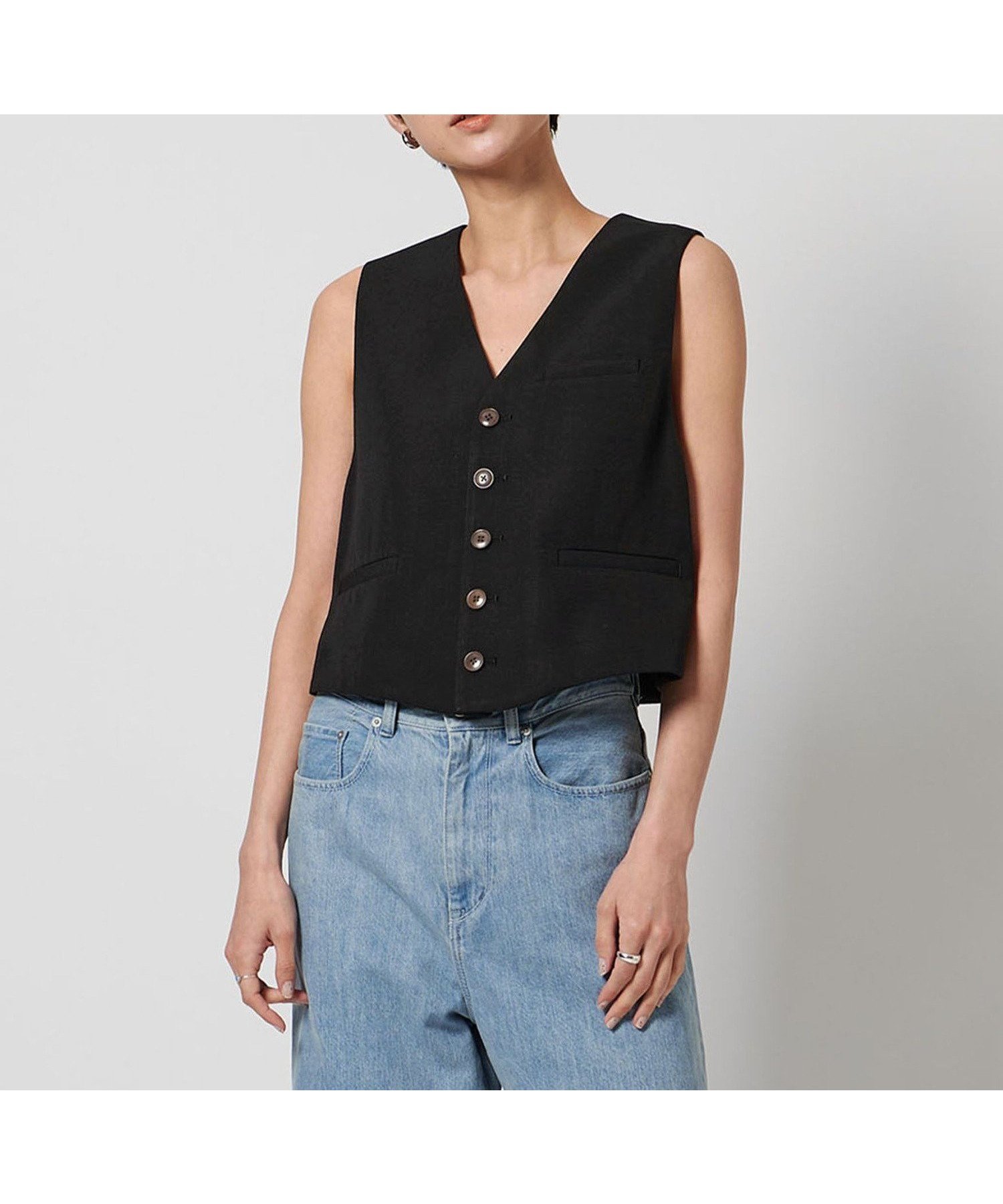 【ユナイテッドアローズ/UNITED ARROWS】のリネンライク ベスト インテリア・キッズ・メンズ・レディースファッション・服の通販 founy(ファニー) 　ファッション　Fashion　レディースファッション　Fashion for Women　アウター　Coat / Outerwear Collection　トップス・カットソー　Cut & Sew Tops　ベスト&ジレ / 重ね着スタイル　Vests & Gilets　ギャザー　Gathered, Ruffled　コンパクト　Compact, Small Size　セットアップ　Set-Up, Coordinated Outfit　ベスト　Vest, Waistcoat　マニッシュ　Mannish, Boyish　リネン　Linen, Linen Fabric　ワイド　Wide, Wide Fit　アウトレット　Outlet / Clearance　おすすめ　Recommended / Our Picks　BLACK|ID: prp329100004936278 ipo3291000000037042045