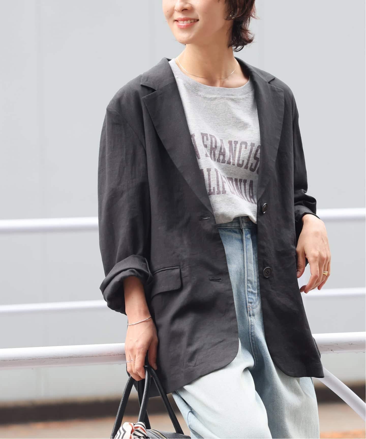 【ジャーナルスタンダード レリューム/JOURNAL STANDARD relume】の手洗い可 リネンフィールシングルジャケット インテリア・キッズ・メンズ・レディースファッション・服の通販 founy(ファニー) 　ファッション　Fashion　レディースファッション　Fashion for Women　アウター　Coat / Outerwear Collection　レディースジャケット・軽アウター　Jackets　2026年　2026　おすすめ　Recommended / Our Picks　ジャケット　Jacket, Outerwear　セットアップ　Set-Up, Coordinated Outfit　フロント　Front, Front Design　ミックス　Mix, Mixed Style　リネン　Linen, Linen Fabric　夏　Summer　春　Spring　ブラック|ID: prp329100004936281 ipo3291000000037042058