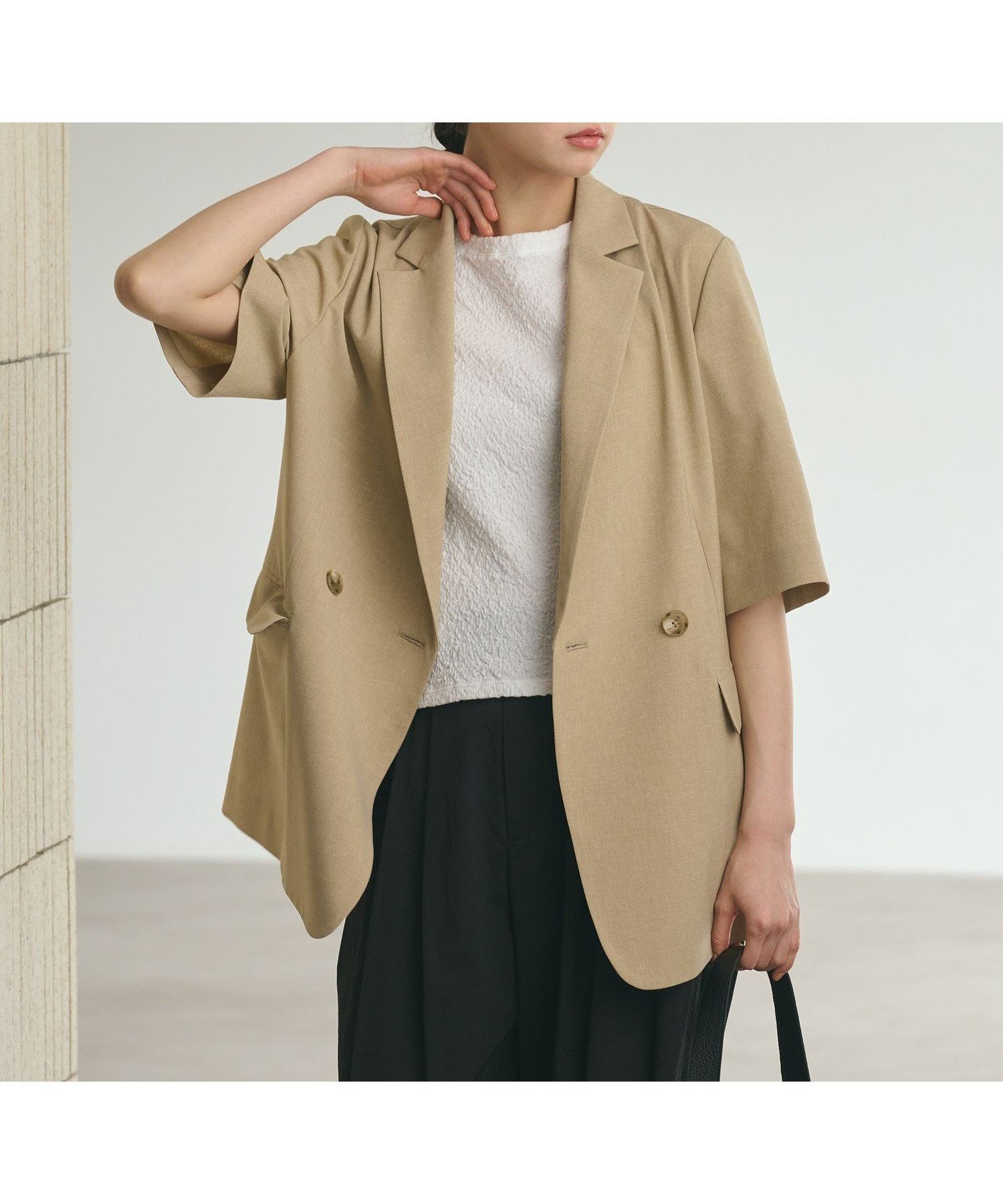 【ビューティ&ユース ユナイテッドアローズ/BEAUTY&YOUTH / UNITED ARROWS】のハーフスリーブ ジャケット 吸水速乾 防シワ ウォッシャブル インテリア・キッズ・メンズ・レディースファッション・服の通販 founy(ファニー) 　ファッション　Fashion　レディースファッション　Fashion for Women　アウター　Coat / Outerwear Collection　レディースジャケット・軽アウター　Jackets　ウォッシャブル　Machine Washable　洗える　Machine Washable　キャミソール　Camisole, Spaghetti Strap Top　吸水　Absorbent, Quick-Dry　ジャケット　Jacket, Outerwear　スリーブ　Sleeve, Long Sleeve / Short Sleeve　セットアップ　Set-Up, Coordinated Outfit　ダブル　Double, Double-Breasted　長袖　Long Sleeve, Full Sleeve　ハーフ　Half, Half-Length　フロント　Front, Front Design　プリント　Print, Printed Pattern　羽織　Haori, Light Jacket　おすすめ　Recommended / Our Picks　BEIGE|ID: prp329100004936293 ipo3291000000037042112