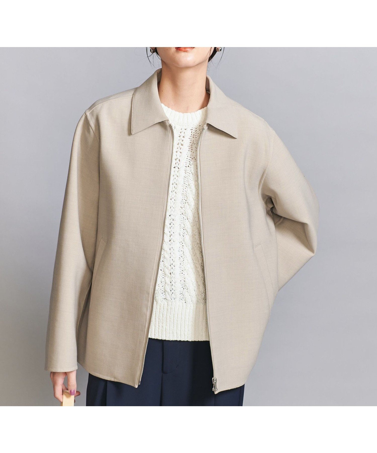 【ユナイテッドアローズ/UNITED ARROWS】のジップ リバーブルゾン インテリア・キッズ・メンズ・レディースファッション・服の通販 founy(ファニー) 　ファッション　Fashion　レディースファッション　Fashion for Women　アウター　Coat / Outerwear Collection　ブルゾンジャケット・スポーティアウター　Blouson Jackets　インナー　Innerwear　シンプル　Simple, Minimal　ジップ　Zip, Zipper　スニーカー　Sneakers, Trainers　スラックス　Slacks, Dress Pants　フォルム　Silhouette, Form　ブルゾン　Blouson, Bomber Jacket　ポケット　Pocket, Pocket Detail　マニッシュ　Mannish, Boyish　アウトレット　Outlet / Clearance　エレガント 上品　Elegant　BEIGE|ID: prp329100004936320 ipo3291000000037042232