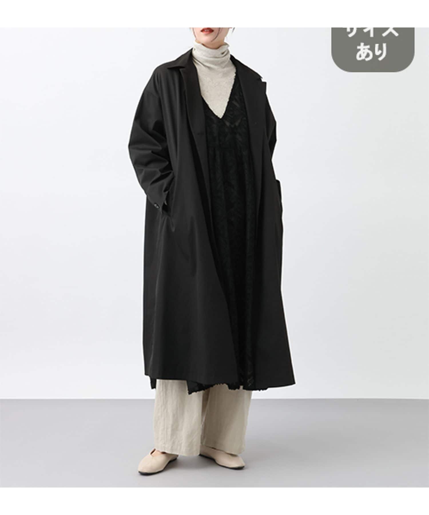 【スタディオ クリップ/studio CLIP】の《natural by clip》ロングライトコート プチサイズあり インテリア・キッズ・メンズ・レディースファッション・服の通販 founy(ファニー) 　ファッション　Fashion　レディースファッション　Fashion for Women　アウター　Coat / Outerwear Collection　コート・ロングコート・ピーコート　Long Coats, Peacoats & More　オケージョン　Occasion Wear　春　Spring　カットソー　Cut and Sewn Top　シンプル　Simple, Minimal　ジャケット　Jacket, Outerwear　スリット　Slit, Slit Detail　デニム　Denim, Jeans Material　フォーマル　Formal, Dressy　リラックス　Relax, Relaxed Fit　ロング　Long, Long-Length　セレモニー　Ceremony　入学式　Entrance Ceremony　卒業式　Graduation Ceremony　結婚式　Wedding　ブラック19|ID: prp329100004936332 ipo3291000000037042290