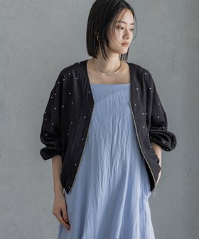 【アパートバイローリーズ/apart by lowrys】のシアーノーカラーブルゾン 人気、トレンドファッション・服の通販 founy(ファニー) ファッション Fashion レディースファッション Fashion for Women アウター Coat / Outerwear Collection ブルゾンジャケット・スポーティアウター Blouson Jackets インナー Innerwear コンパクト Compact, Small Size シアー Sheer, See-Through ドット Polka Dot, Dot Pattern ブルゾン Blouson, Bomber Jacket メタリック Metallic, Shiny Finish 夏 Summer 洗える Machine Washable 無地 Plain, Solid Color 羽織 Haori, Light Jacket |ID:prp329100004936346