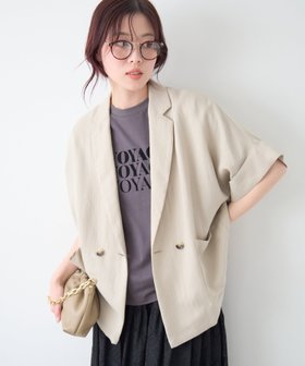 【ルクールブラン/le.coeur blanc】のタンブラーハーフスリーブテーラードジャケット 人気、トレンドファッション・服の通販 founy(ファニー) ファッション Fashion レディースファッション Fashion for Women アウター Coat / Outerwear Collection レディースジャケット・軽アウター Jackets テーラードジャケット / 通勤・きれいめスタイル Tailored Jackets & Blazers ジャケット Jacket, Outerwear 夏 Summer 羽織 Haori, Light Jacket |ID:prp329100004936348