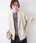 【ルクールブラン/le.coeur blanc】のタンブラーハーフスリーブテーラードジャケット 人気、トレンドファッション・服の通販 founy(ファニー) ファッション Fashion レディースファッション Fashion for Women アウター Coat / Outerwear Collection レディースジャケット・軽アウター Jackets テーラードジャケット / 通勤・きれいめスタイル Tailored Jackets & Blazers ジャケット Jacket, Outerwear 夏 Summer 羽織 Haori, Light Jacket thumbnail ベージュ|ID: prp329100004936348 ipo3291000000037042358