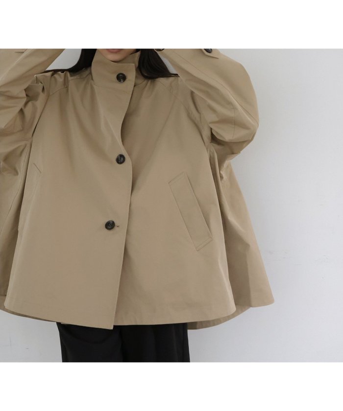 【ヘラム/hellam】のスタンドカラーケープトレンチコート インテリア・キッズ・メンズ・レディースファッション・服の通販 founy(ファウニー) https://founy.com/ ファッション Fashion レディースファッション Fashion for Women アウター Coat / Outerwear Collection コート・ロングコート・ピーコート Long Coats, Peacoats & More トレンチコート / 春秋の定番アウター Trench Coats トレンチ Trench, Trench Coat フォルム Silhouette, Form |ID: prp329100004936380 ipo3291000000037348642
