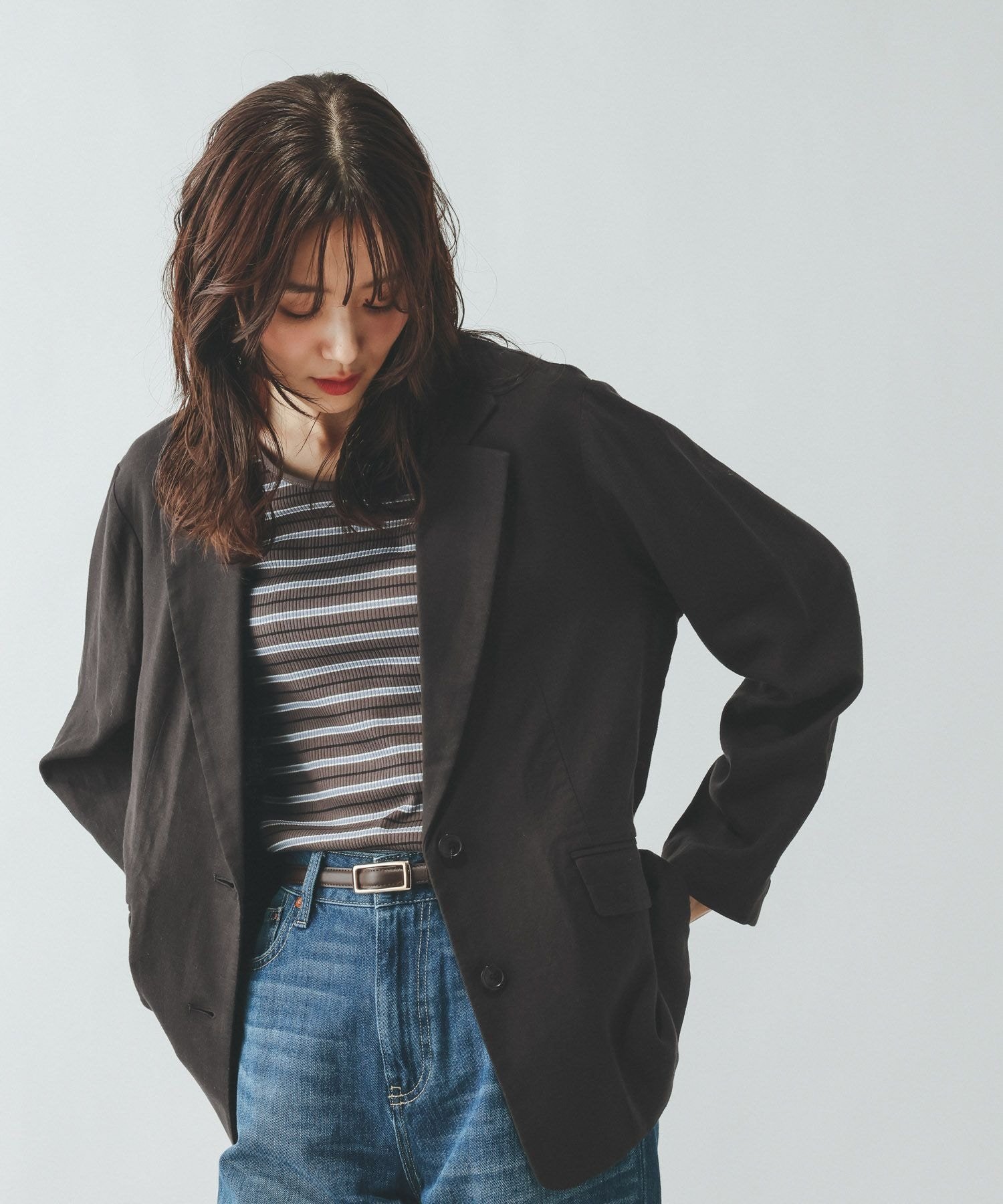 【グローバルワーク/GLOBAL WORK】のフレンチリネンジャケット/612370 インテリア・キッズ・メンズ・レディースファッション・服の通販 founy(ファニー) 　ファッション　Fashion　レディースファッション　Fashion for Women　アウター　Coat / Outerwear Collection　レディースジャケット・軽アウター　Jackets　おすすめ　Recommended / Our Picks　インナー　Innerwear　キャミソール　Camisole, Spaghetti Strap Top　ジャケット　Jacket, Outerwear　ストライプ　Stripe, Striped Pattern　セットアップ　Set-Up, Coordinated Outfit　タンク　Tank Top, Sleeveless Top　トレンド　Trend, Trending Now　ボトム　Bottoms, Lower Wear　リネン　Linen, Linen Fabric　ビジネス 仕事 通勤　Business / Work / Commuting　吸水　Absorbent, Quick-Dry　洗える　Machine Washable　羽織　Haori, Light Jacket　スミクロ19|ID: prp329100004936386 ipo3291000000037042534