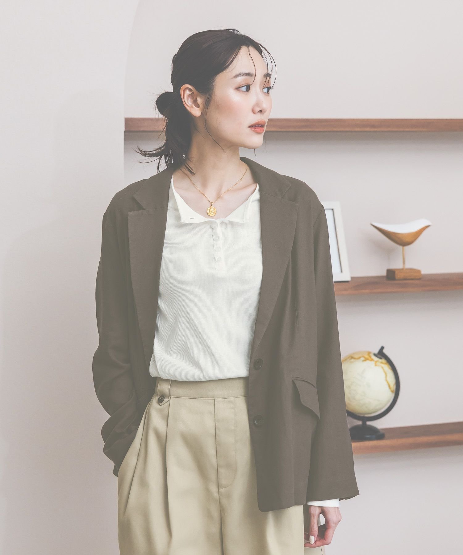 【グローバルワーク/GLOBAL WORK】のフレンチリネンジャケット/612370 インテリア・キッズ・メンズ・レディースファッション・服の通販 founy(ファニー) 　ファッション　Fashion　レディースファッション　Fashion for Women　アウター　Coat / Outerwear Collection　レディースジャケット・軽アウター　Jackets　おすすめ　Recommended / Our Picks　インナー　Innerwear　キャミソール　Camisole, Spaghetti Strap Top　ジャケット　Jacket, Outerwear　ストライプ　Stripe, Striped Pattern　セットアップ　Set-Up, Coordinated Outfit　タンク　Tank Top, Sleeveless Top　トレンド　Trend, Trending Now　ボトム　Bottoms, Lower Wear　リネン　Linen, Linen Fabric　ビジネス 仕事 通勤　Business / Work / Commuting　吸水　Absorbent, Quick-Dry　洗える　Machine Washable　羽織　Haori, Light Jacket　ブラウン58|ID: prp329100004936386 ipo3291000000037042535