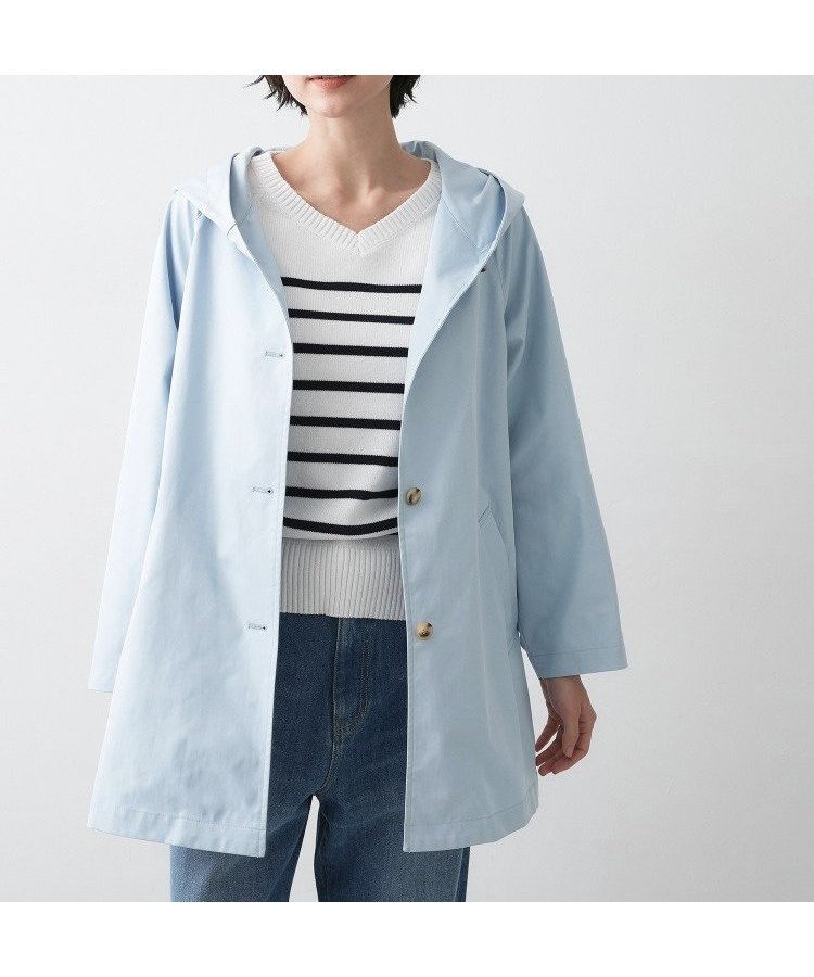 【デッサン/Dessin】の【洗える】フードトレンチコート インテリア・キッズ・メンズ・レディースファッション・服の通販 founy(ファニー) 　ファッション　Fashion　レディースファッション　Fashion for Women　アウター　Coat / Outerwear Collection　コート・ロングコート・ピーコート　Long Coats, Peacoats & More　トレンチコート / 春秋の定番アウター　Trench Coats　カットソー　Cut and Sewn Top　シンプル　Simple, Minimal　スマート　Smart, Elegant　デニム　Denim, Jeans Material　フロント　Front, Front Design　ボトム　Bottoms, Lower Wear　ポケット　Pocket, Pocket Detail　エレガント 上品　Elegant　洗える　Machine Washable　ビジネス 仕事 通勤　Business / Work / Commuting　サックスブルー|ID: prp329100004936388 ipo3291000000037042545
