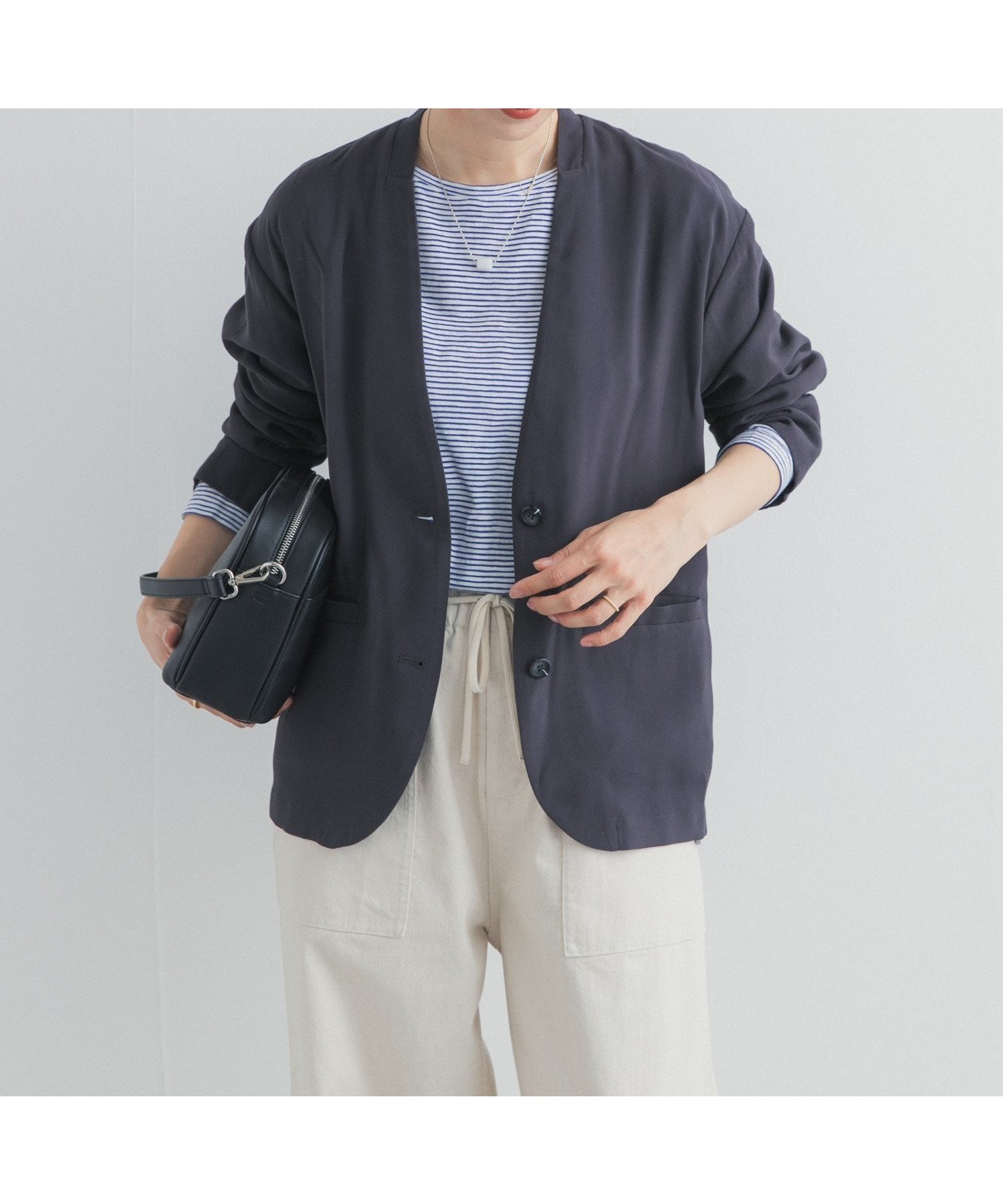 【アーバンリサーチ ドアーズ/URBAN RESEARCH DOORS】のノーカラージャケット インテリア・キッズ・メンズ・レディースファッション・服の通販 founy(ファニー) 　ファッション　Fashion　レディースファッション　Fashion for Women　アウター　Coat / Outerwear Collection　レディースジャケット・軽アウター　Jackets　ノーカラージャケット / シンプル上品コーデ　Collarless Jackets　2026年　2026　シンプル　Simple, Minimal　ジャケット　Jacket, Outerwear　バランス　Balance, Style Balance　夏　Summer　S/S・春夏　SS, Spring/Summer, Warm Season　軽量　Lightweight, Ultra Light　チャコールグレー|ID: prp329100004936392 ipo3291000000037042558