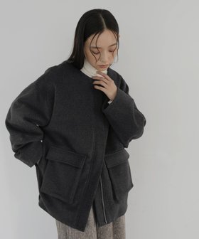 【ヘラム/hellam】のノーカラーブルゾン 人気、トレンドファッション・服の通販 founy(ファニー) ファッション Fashion レディースファッション Fashion for Women アウター Coat / Outerwear Collection ブルゾンジャケット・スポーティアウター Blouson Jackets ブルゾン Blouson, Bomber Jacket ミドル Middle Length, Mid Height |ID:prp329100004936397