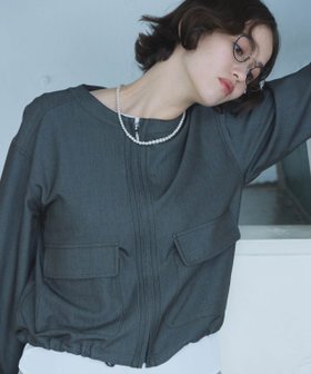 【コムサイズム/COMME CA ISM】のデニムライク ノーカラーブルゾン/セットアップ対応 人気、トレンドファッション・服の通販 founy(ファニー) ファッション Fashion レディースファッション Fashion for Women アウター Coat / Outerwear Collection ブルゾンジャケット・スポーティアウター Blouson Jackets カフス Cuff Design ギャザー Gathered, Ruffled クラシック Classic, Timeless Style ジャケット Jacket, Outerwear ストレッチ Stretch, Stretchy Fabric セットアップ Set-Up, Coordinated Outfit デニム Denim, Jeans Material 人気 Popular, Best Seller パッチ Patch, Appliqué フラップ Flap, Flap Pocket ブルゾン Blouson, Bomber Jacket ポケット Pocket, Pocket Detail |ID:prp329100004936403