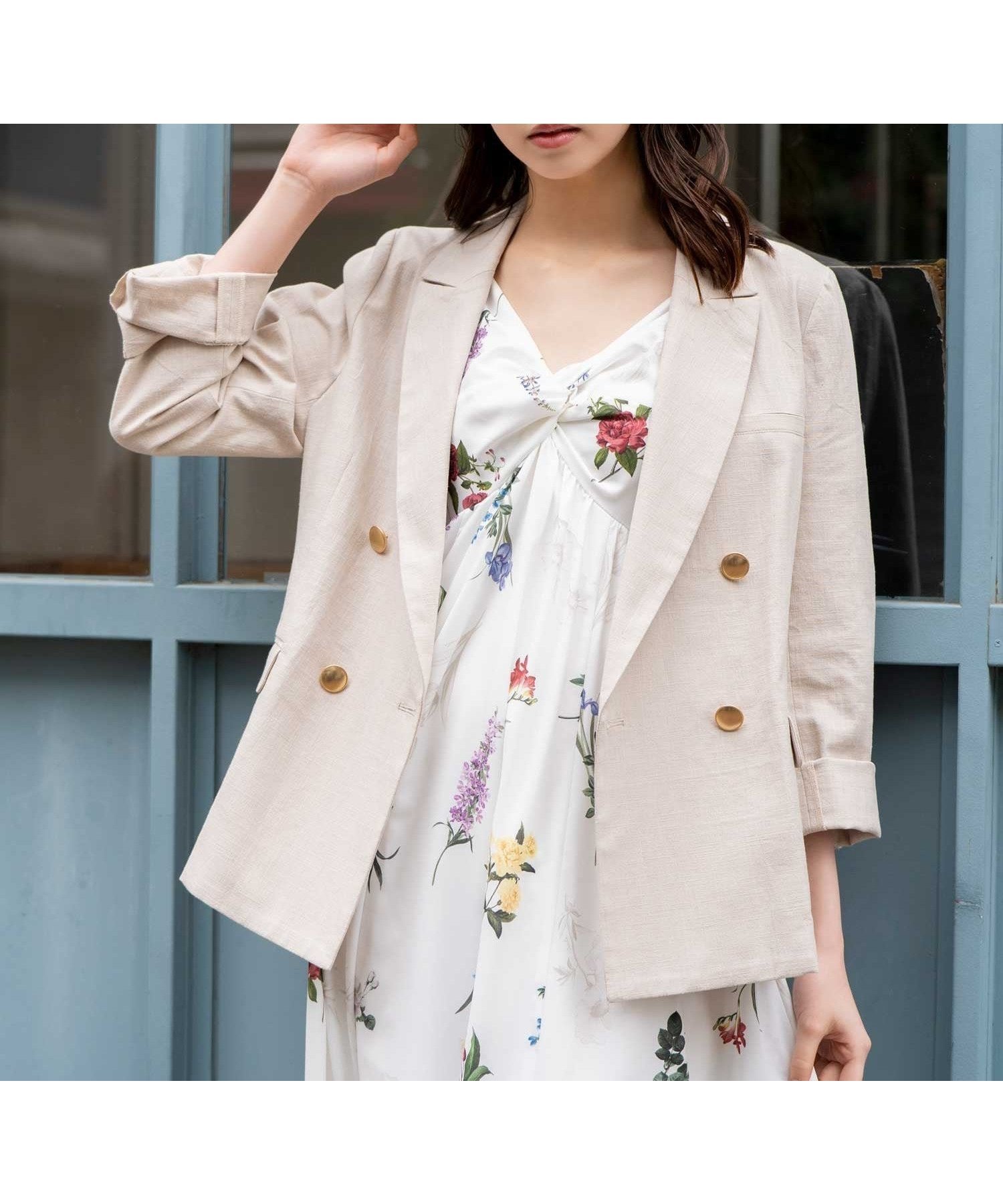 【ノエラ/Noela】のリネンゴールドボタンダブルジャケット インテリア・キッズ・メンズ・レディースファッション・服の通販 founy(ファニー) 　ファッション　Fashion　レディースファッション　Fashion for Women　アウター　Coat / Outerwear Collection　レディースジャケット・軽アウター　Jackets　おすすめ　Recommended / Our Picks　ジャケット　Jacket, Outerwear　ポケット　Pocket, Pocket Detail　ベージュ|ID: prp329100004936422 ipo3291000000037042687