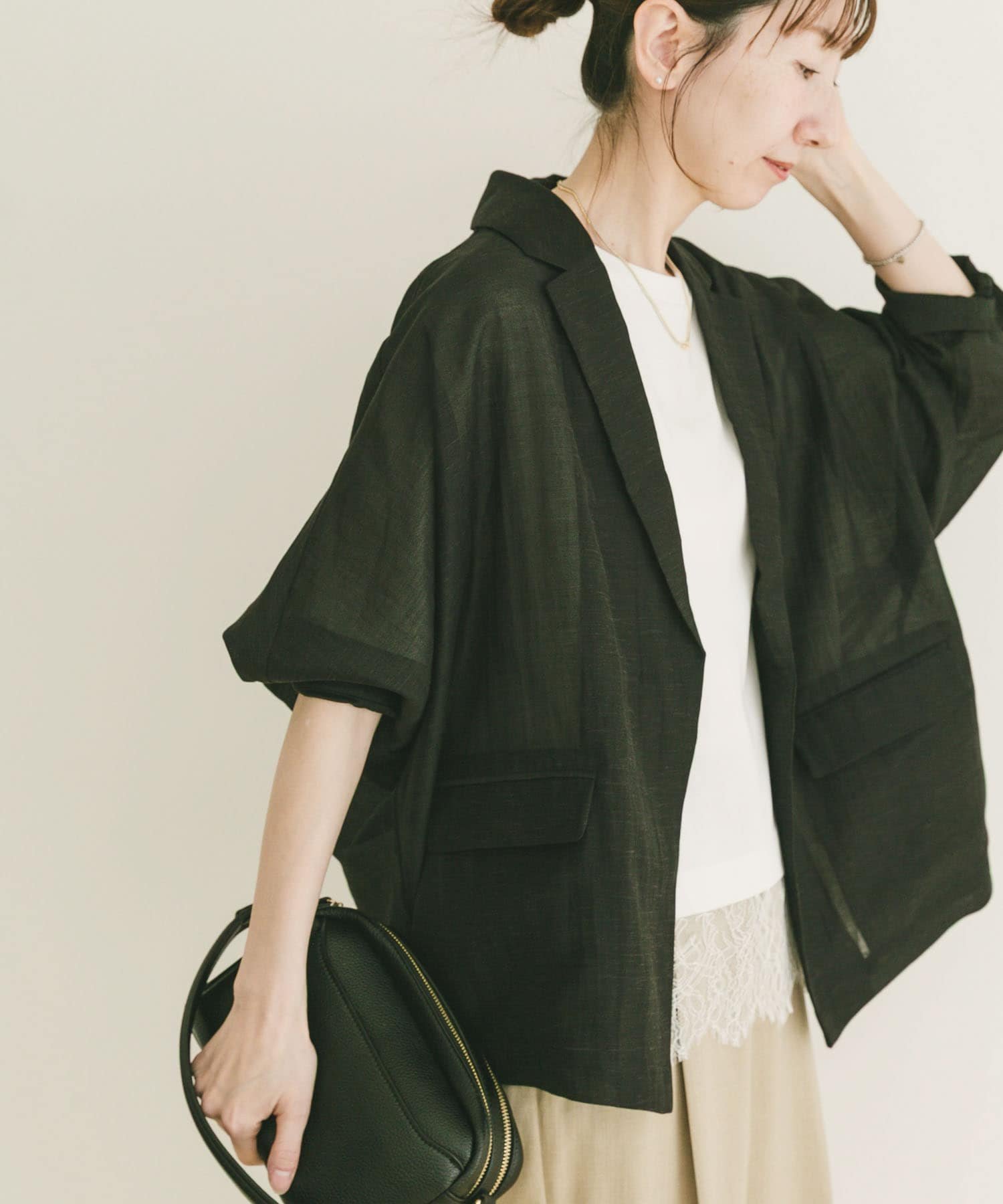 【アイテムズアーバンリサーチ/ITEMS URBAN RESEARCH】のドルマンシアージャケット インテリア・キッズ・メンズ・レディースファッション・服の通販 founy(ファニー) 　ファッション　Fashion　レディースファッション　Fashion for Women　アウター　Coat / Outerwear Collection　レディースジャケット・軽アウター　Jackets　2026年　2026　カーディガン　Cardigan, Knitwear　シアー　Sheer, See-Through　ジャケット　Jacket, Outerwear　夏　Summer　S/S・春夏　SS, Spring/Summer, Warm Season　ブラック|ID: prp329100004936432 ipo3291000000037042729