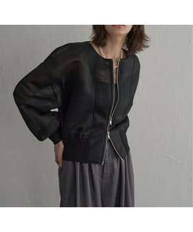 【ノッチ/notch】のダンボールシアーノーカラーブルゾン 大人の最旬トレンドファッション＆コーディネート founy(ファウニー) ファッション Fashion レディースファッション Fashion for Women アウター Coat / Outerwear Collection ブルゾンジャケット・スポーティアウター Blouson Jackets インナー Innerwear シアー Sheer, See-Through スラックス Slacks, Dress Pants タンク Tank Top, Sleeveless Top デニム Denim, Jeans Material バランス Balance, Style Balance フロント Front, Front Design ブルゾン Blouson, Bomber Jacket 無地 Plain, Solid Color リラックス Relax, Relaxed Fit ワイド Wide, Wide Fit |ID:prp329100004936533