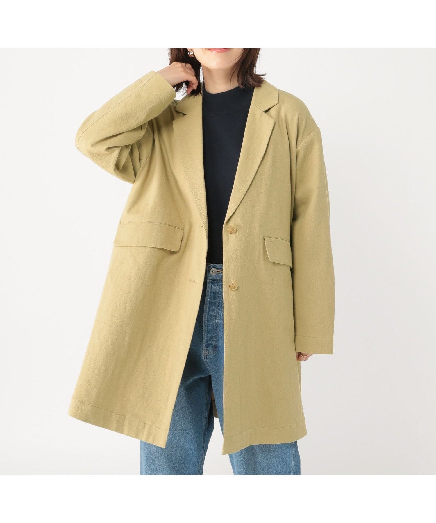 【スタディオ クリップ/studio CLIP】のコットンリネンツイルテーラードジャケット インテリア・キッズ・メンズ・レディースファッション・服の通販 founy(ファニー) 　ファッション　Fashion　レディースファッション　Fashion for Women　アウター　Coat / Outerwear Collection　レディースジャケット・軽アウター　Jackets　テーラードジャケット / 通勤・きれいめスタイル　Tailored Jackets & Blazers　おすすめ　Recommended / Our Picks　ショルダー　Shoulder, Shoulder Strap　デニム　Denim, Jeans Material　ドロップ　Drop Shoulder, Dropped Style　バランス　Balance, Style Balance　ルーズ　Loose, Oversized　ワイド　Wide, Wide Fit　春　Spring　ベージュ55|ID: prp329100004936542 ipo3291000000037043367