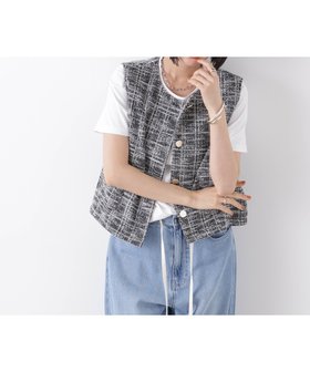 【ナノ ユニバース/nano universe】のカットツイード金ボタンジレ(セットアップ可) 人気、トレンドファッション・服の通販 founy(ファニー) ファッション Fashion レディースファッション Fashion for Women アウター Coat / Outerwear Collection トップス・カットソー Cut & Sew Tops ベスト&ジレ / 重ね着スタイル Vests & Gilets アクセサリー Fashion Accessories インナー Innerwear オケージョン Occasion Wear コンパクト Compact, Small Size スリット Slit, Slit Detail セットアップ Set-Up, Coordinated Outfit ツイード Twill, Twill Weave 時計 Watch, Wristwatch ミックス Mix, Mixed Style メタル Metal, Metal Parts リボン Ribbon, Bow アウトレット Outlet / Clearance おすすめ Recommended / Our Picks エレガント 上品 Elegant セレモニー Ceremony 2026年 2026 |ID:prp329100004936608