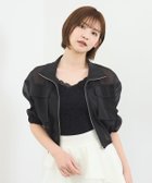 【レディアゼル/REDYAZEL】のフロントポケットシアージャケット 人気、トレンドファッション・服の通販 founy(ファニー) ファッション Fashion レディースファッション Fashion for Women アウター Coat / Outerwear Collection レディースジャケット・軽アウター Jackets シアー Sheer, See-Through ショート Short, Short Length ジップアップ Zip-Up, Full Zip スタンド Stand Collar, Upright Stand デニム Denim, Jeans Material ドローコード Drawcord, Drawstring Cord フレア Flare, Flared フロント Front, Front Design ブルゾン Blouson, Bomber Jacket ポケット Pocket, Pocket Detail 夏 Summer thumbnail ブラック|ID: prp329100004936612 ipo3291000000037043812