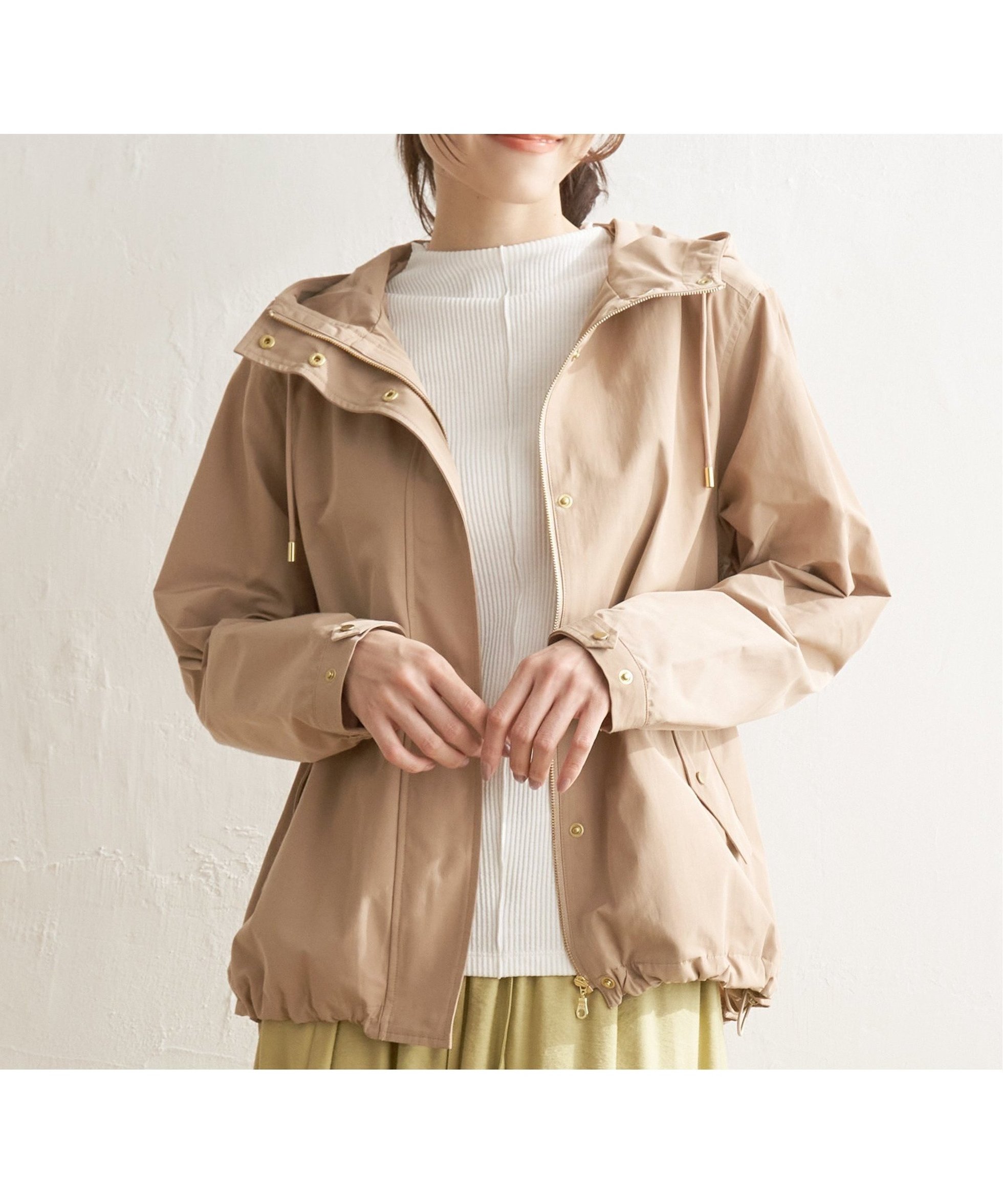 【イッカ/ikka】の撥水マウンテンパーカー インテリア・キッズ・メンズ・レディースファッション・服の通販 founy(ファニー) 　ファッション　Fashion　レディースファッション　Fashion for Women　トップス・カットソー　Cut & Sew Tops　レディースパーカー・カジュアルフーディー　Casual Hoodies & Sweatshirts　インナー　Innerwear　春　Spring　秋　Autumn　グログラン　Grosgrain, Grosgrain Ribbon　シンプル　Simple, Minimal　スポーツ　Sports, Activewear　人気　Popular, Best Seller　パーカー　Hoodie, Parka　フェミニン　Feminine, Girly　フラップ　Flap, Flap Pocket　フロント　Front, Front Design　プリーツ　Pleats, Pleated　ボックス　Boxy, Box Shape　ポケット　Pocket, Pocket Detail　おすすめ　Recommended / Our Picks　旅行　Travel　ベージュ|ID: prp329100004936615 ipo3291000000037043838