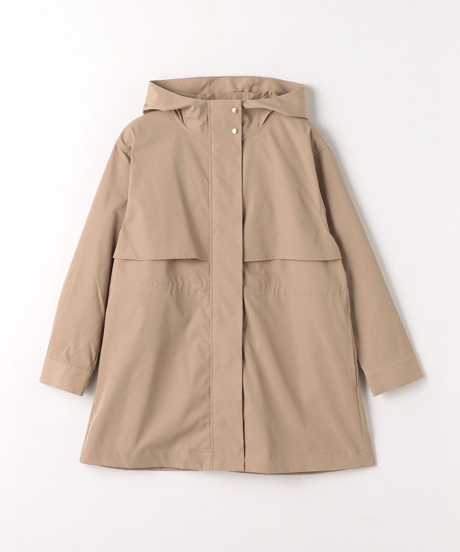 【ユナイテッドアローズ/UNITED ARROWS】のツイル ドロスト フードコート -はっ水- A DAY IN THE LIFE インテリア・キッズ・メンズ・レディースファッション・服の通販 founy(ファニー) 　ファッション　Fashion　レディースファッション　Fashion for Women　アウター　Coat / Outerwear Collection　コート・ロングコート・ピーコート　Long Coats, Peacoats & More　スポーツ　Sports, Activewear　ツイル　Twist, Twisted Detail　デニム　Denim, Jeans Material　ドット　Polka Dot, Dot Pattern　ドローコード　Drawcord, Drawstring Cord　定番　Standard, Basic Item　フェミニン　Feminine, Girly　フロント　Front, Front Design　ミックス　Mix, Mixed Style　ミドル　Middle Length, Mid Height　アウトレット　Outlet / Clearance　BEIGE|ID: prp329100004936637 ipo3291000000037043965