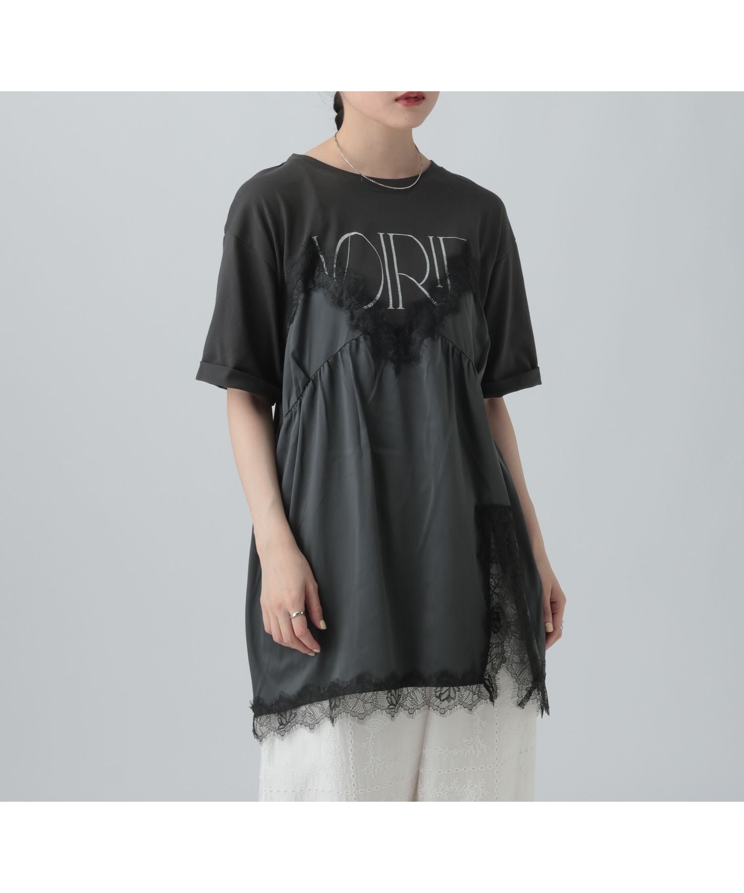 【レプシィム ローリーズファーム/LEPSIM LOWRYS FARM】のキャミドッキングプリントプルオーバー インテリア・キッズ・メンズ・レディースファッション・服の通販 founy(ファニー) 　ファッション　Fashion　レディースファッション　Fashion for Women　トップス・カットソー　Cut & Sew Tops　キャミソール&ノースリーブ　Camisoles & Sleeveless Tops　カジュアルプルオーバー・ニットトップス　Pullovers & Knit Tops / Casual Pullovers　おすすめ　Recommended / Our Picks　キャミソール　Camisole, Spaghetti Strap Top　トレンド　Trend, Trending Now　ドッキング　Docking, Mixed Material　ラップ　Wrap, Wrap Design　チャコール×チャコール18|ID: prp329100004936710 ipo3291000000037044415