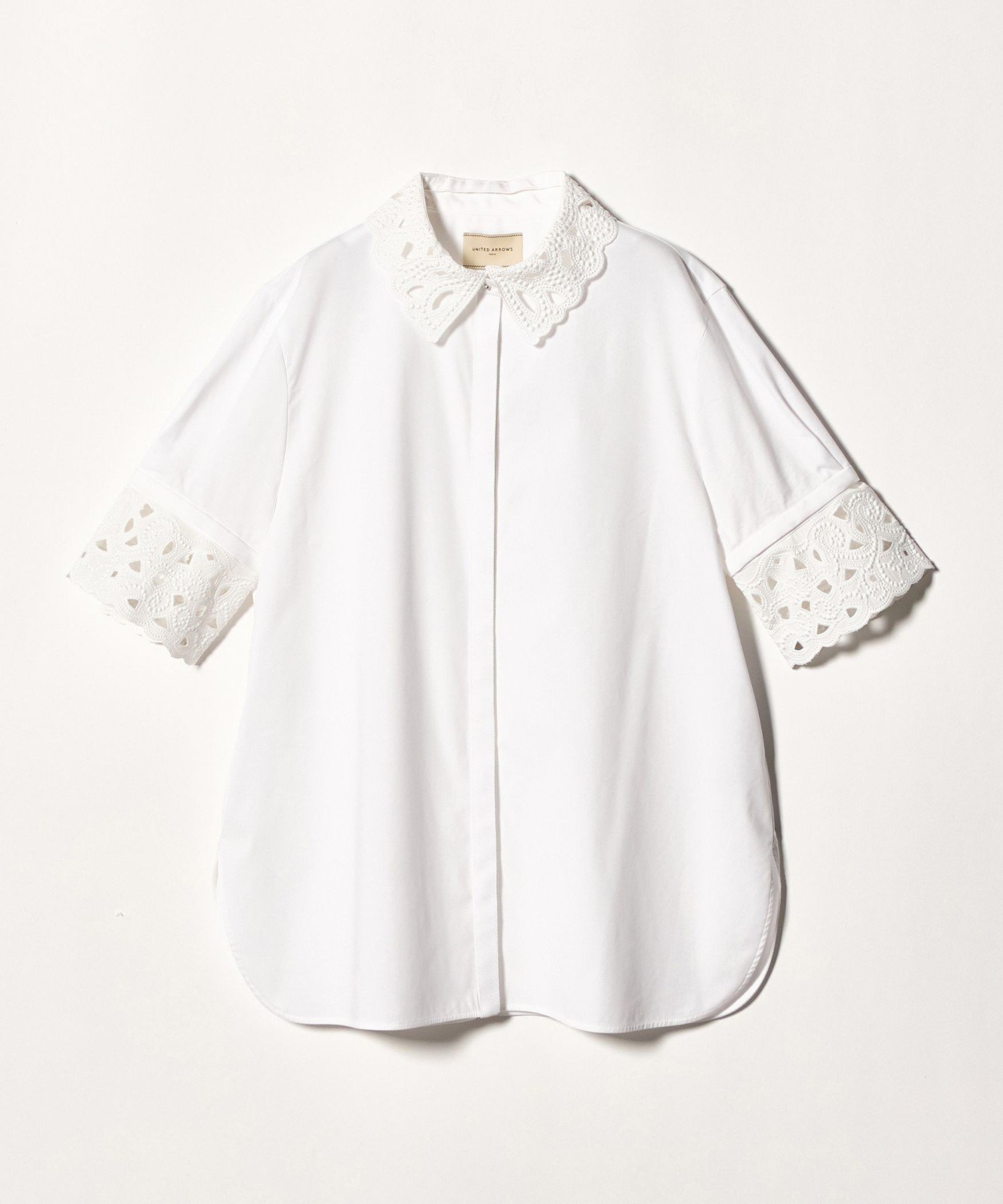 【ユナイテッドアローズ/UNITED ARROWS】のエンブロイダリー シャツ ブラウス 4WAY インテリア・キッズ・メンズ・レディースファッション・服の通販 founy(ファニー) 　ファッション　Fashion　レディースファッション　Fashion for Women　トップス・カットソー　Cut & Sew Tops　シャツ・ブラウス・オフィスカジュアル　Elegant Blouses & Button-Ups　アイレット　Eyelet Lace　エンブロイダリー　Embroidery Design　カフス　Cuff Design　サマー　Summer, Summer Style　ブロード　Broadcloth, Fine Cotton　ベスト　Vest, Waistcoat　おすすめ　Recommended / Our Picks　OFF WHITE|ID: prp329100004936714 ipo3291000000037044451