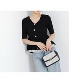 【プロポーション ボディドレッシング/PROPORTION BODY DRESSING】の部分シアーペプラムニット 26SS 人気、トレンドファッション・服の通販 founy(ファニー) ファッション Fashion レディースファッション Fashion for Women トップス・カットソー Cut & Sew Tops ニット Knit Tops & Sweaters シアー Sheer, See-Through フィット Fit, Slim Fit フロント Front, Front Design ペプラム Peplum, Flared Hem 半袖 Short Sleeve, Half Sleeve おすすめ Recommended / Our Picks 2026年 2026 thumbnail ブラック×エクリュ|ID: prp329100004936718 ipo3291000000037044486