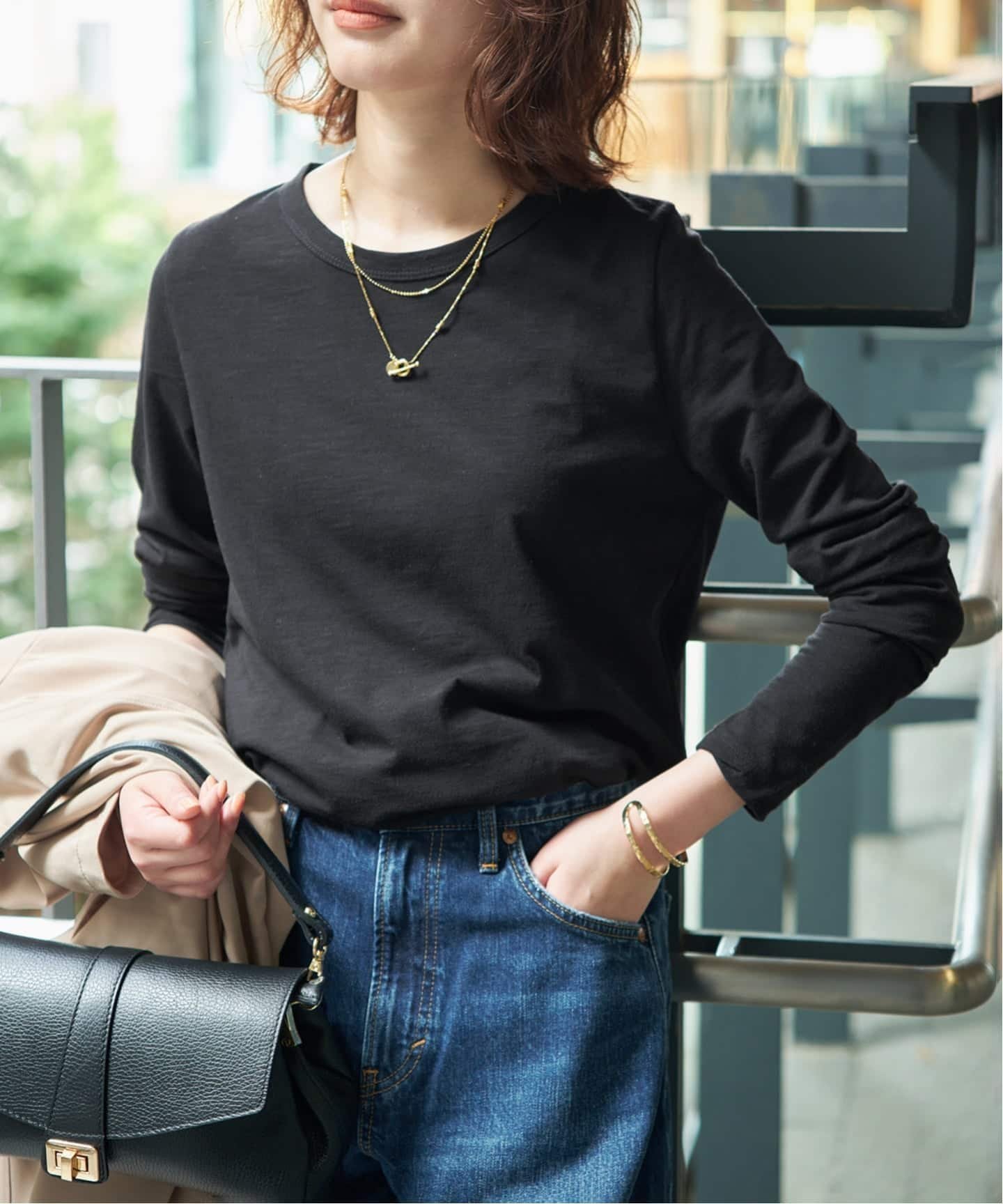 【スローブ イエナ/SLOBE IENA】のシアー天竺クルーネックロンTEE インテリア・キッズ・メンズ・レディースファッション・服の通販 founy(ファニー) 　ファッション　Fashion　レディースファッション　Fashion for Women　トップス・カットソー　Cut & Sew Tops　ロングTシャツ・Tシャツ　Longline T-Shirts & Tees　2026年　2026　インナー　Innerwear　コンパクト　Compact, Small Size　シアー　Sheer, See-Through　ブラック|ID: prp329100004936739 ipo3291000000037044688