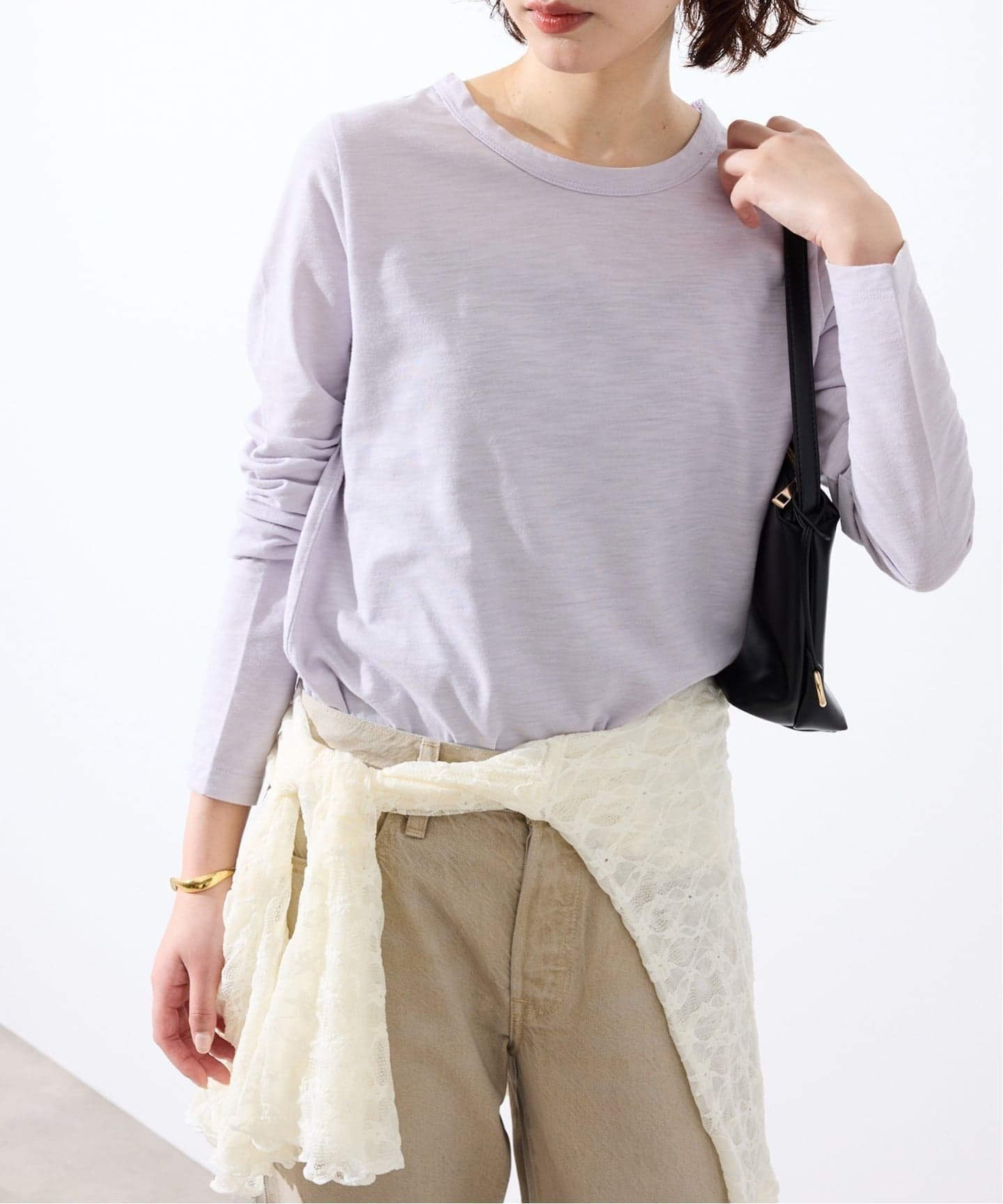 【スローブ イエナ/SLOBE IENA】のシアー天竺クルーネックロンTEE インテリア・キッズ・メンズ・レディースファッション・服の通販 founy(ファニー) 　ファッション　Fashion　レディースファッション　Fashion for Women　トップス・カットソー　Cut & Sew Tops　ロングTシャツ・Tシャツ　Longline T-Shirts & Tees　2026年　2026　インナー　Innerwear　コンパクト　Compact, Small Size　シアー　Sheer, See-Through　パープル C|ID: prp329100004936739 ipo3291000000037044695