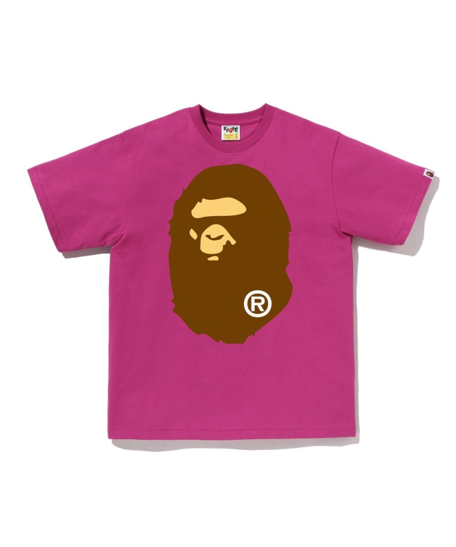 【ア ベイシング エイプ/A BATHING APE】のBIG APE HEAD TEE インテリア・キッズ・メンズ・レディースファッション・服の通販 founy(ファニー) 　ファッション　Fashion　レディースファッション　Fashion for Women　インナー　Innerwear　グラフィック　Graphic, Graphic Design　ショート　Short, Short Length　スリーブ　Sleeve, Long Sleeve / Short Sleeve　フロント　Front, Front Design　プリント　Print, Printed Pattern　ラバー　Rubber, Rubber Sole　PINK|ID: prp329100004936745 ipo3291000000037044752