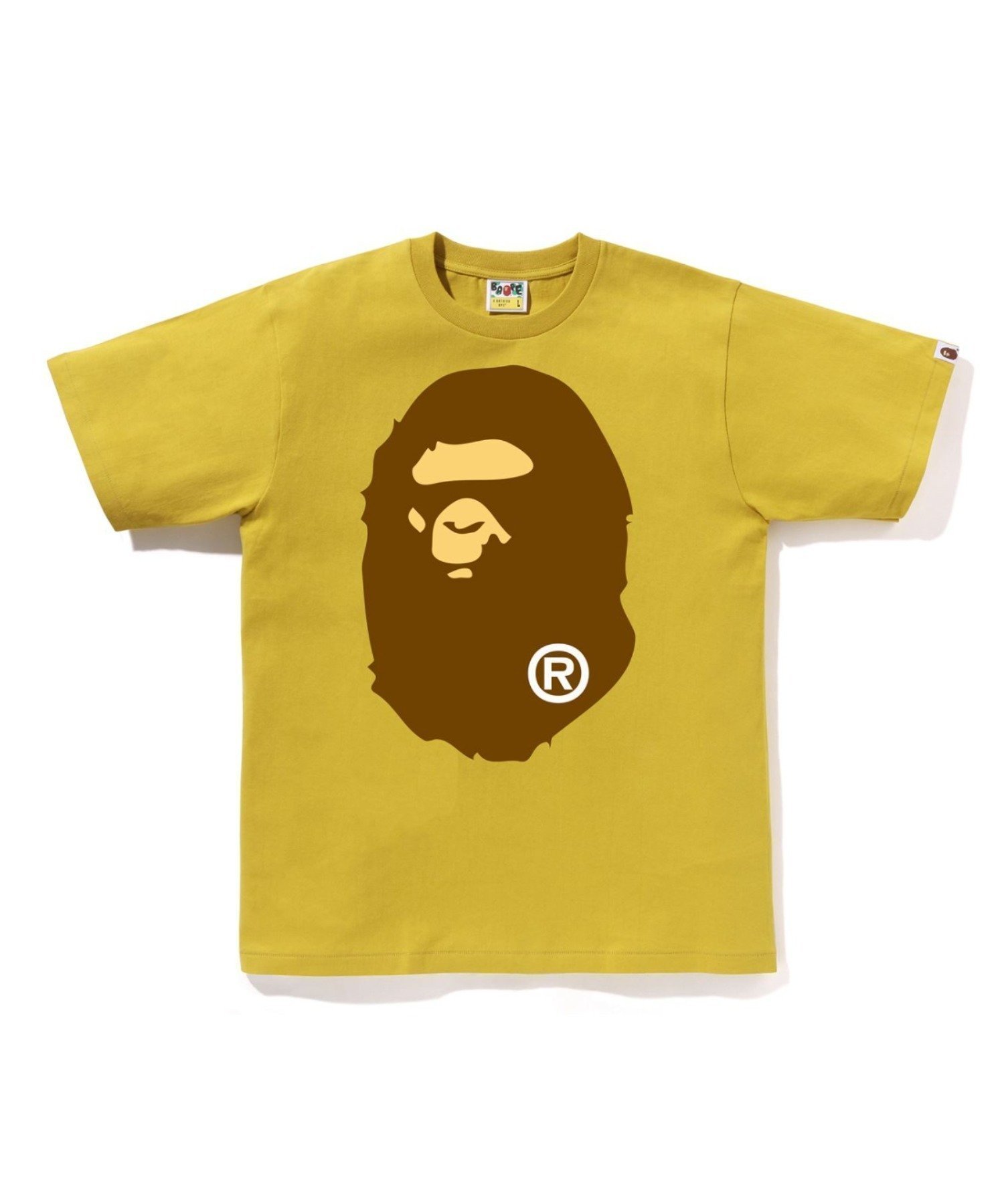 【ア ベイシング エイプ/A BATHING APE】のBIG APE HEAD TEE インテリア・キッズ・メンズ・レディースファッション・服の通販 founy(ファニー) 　ファッション　Fashion　レディースファッション　Fashion for Women　インナー　Innerwear　グラフィック　Graphic, Graphic Design　ショート　Short, Short Length　スリーブ　Sleeve, Long Sleeve / Short Sleeve　フロント　Front, Front Design　プリント　Print, Printed Pattern　ラバー　Rubber, Rubber Sole　YELLOW|ID: prp329100004936745 ipo3291000000037044758