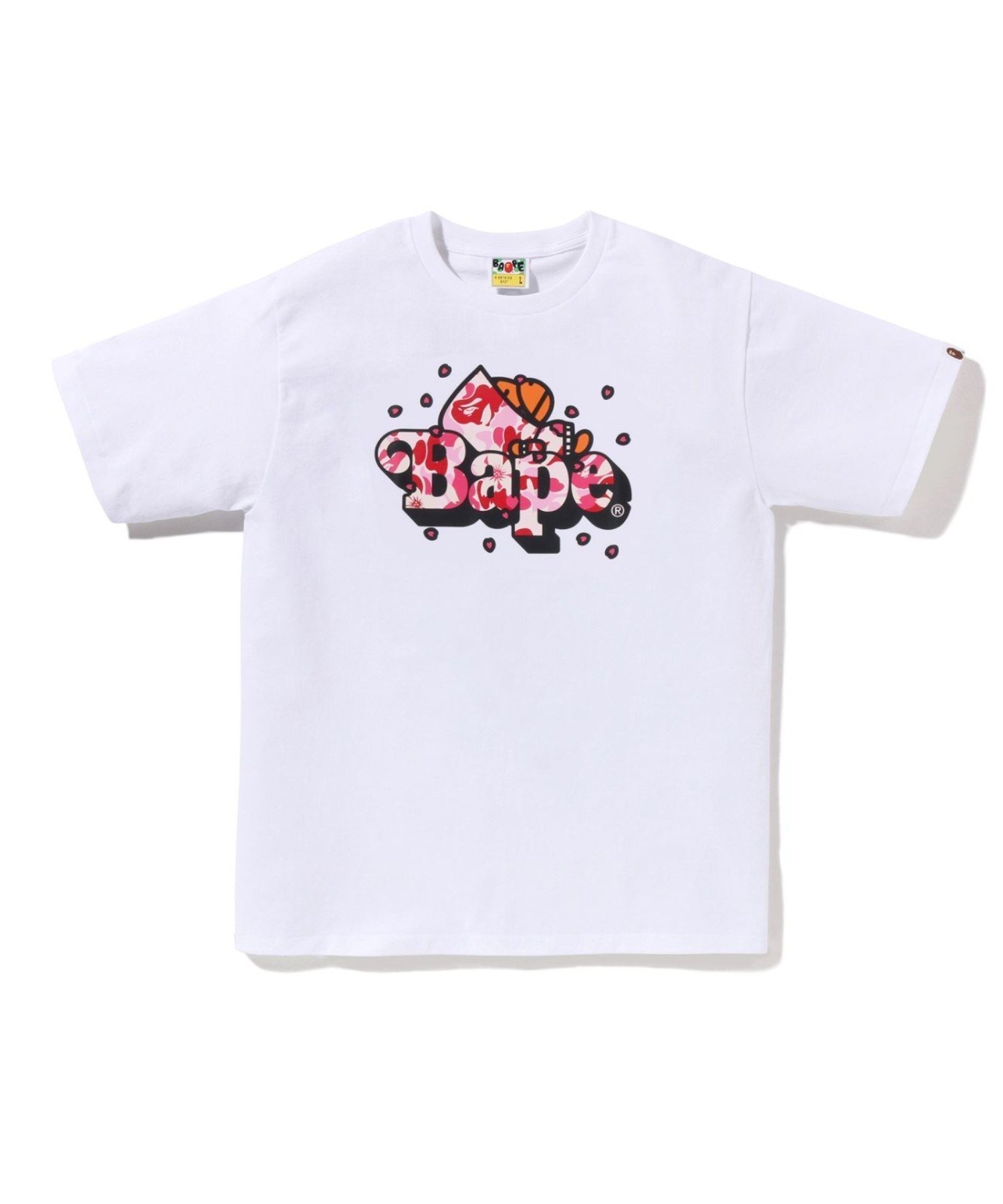 【ア ベイシング エイプ/A BATHING APE】のABC SAKURA CAMO MILO ON BAPE TEE インテリア・キッズ・メンズ・レディースファッション・服の通販 founy(ファニー) 　ファッション　Fashion　レディースファッション　Fashion for Women　インナー　Innerwear　グラフィック　Graphic, Graphic Design　ショート　Short, Short Length　スリーブ　Sleeve, Long Sleeve / Short Sleeve　フロント　Front, Front Design　プリント　Print, Printed Pattern　ラバー　Rubber, Rubber Sole　夏　Summer　春　Spring　S/S・春夏　SS, Spring/Summer, Warm Season　WHITE|ID: prp329100004936754 ipo3291000000037044796
