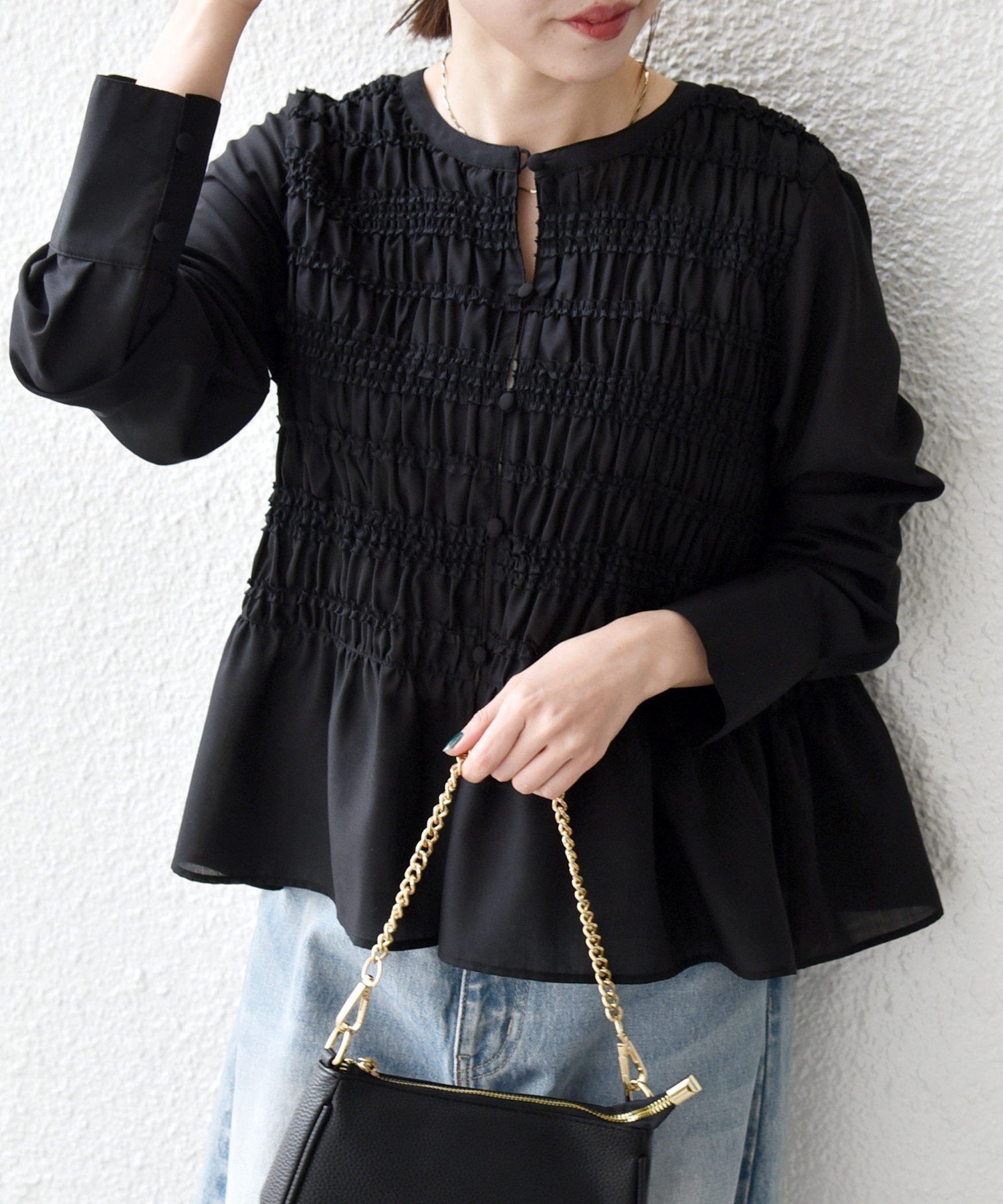 【シップス フォー ウィメン/SHIPS】の【WEB限定】SHIPS any 洗濯機可能 シアー シャーリング プチフリル ペプラム ブラウス インテリア・キッズ・メンズ・レディースファッション・服の通販 founy(ファニー) 　ファッション　Fashion　レディースファッション　Fashion for Women　トップス・カットソー　Cut & Sew Tops　シャツ・ブラウス・オフィスカジュアル　Elegant Blouses & Button-Ups　イエロー　Yellow　インナー　Innerwear　洗える　Machine Washable　キャミソール　Camisole, Spaghetti Strap Top　シアー　Sheer, See-Through　シャーリング　Shirring, Ruched　スキッパー　Skipper, Open Collar　タートルネック　Turtleneck, High Neck　ダウン　Down, Puffer　デニム　Denim, Jeans Material　フェミニン　Feminine, Girly　フラット　Flat, Flat Shoes　ペプラム　Peplum, Flared Hem　ロング　Long, Long-Length　おすすめ　Recommended / Our Picks　2026年　2026　ブラック|ID: prp329100004936786 ipo3291000000037045030