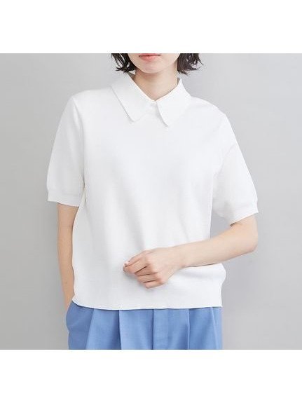 【ミラオーウェン/Mila Owen】の【WEB限定カラー】2WAY衿取り外しポロニットプルオーバー インテリア・キッズ・メンズ・レディースファッション・服の通販 founy(ファニー) 　ファッション　Fashion　レディースファッション　Fashion for Women　トップス・カットソー　Cut & Sew Tops　ニット　Knit Tops & Sweaters　カジュアルプルオーバー・ニットトップス　Pullovers & Knit Tops / Casual Pullovers　春　Spring　コンパクト　Compact, Small Size　シンプル　Simple, Minimal　スマート　Smart, Elegant　人気　Popular, Best Seller　バランス　Balance, Style Balance　WHT[001]|ID: prp329100004936793 ipo3291000000037045074