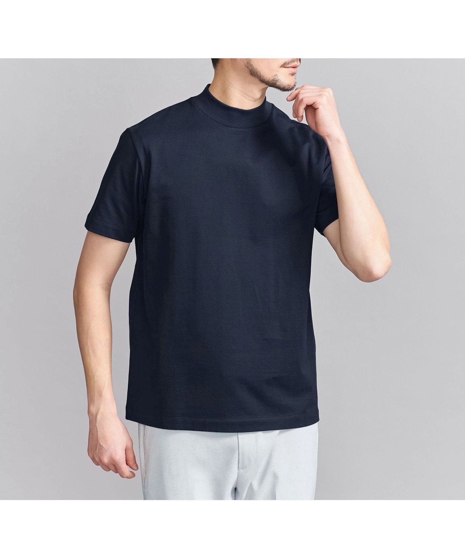 【ビューティ&ユース ユナイテッドアローズ/BEAUTY&YOUTH / UNITED ARROWS / MEN】の【WEB限定 WARDROBE SMART】クリア ガスコットン モックネック カットソー【抗菌・防臭】 インテリア・キッズ・メンズ・レディースファッション・服の通販 founy(ファニー) 　ファッション　Fashion　メンズファッション　Fashion for Men　トップス・カットソー　Cut & Sew Tops　インナー　Innerwear　カットソー　Cut and Sewn Top　抗菌　Antibacterial, Bacteria-Resistant　ジャケット　Jacket, Outerwear　スマート　Smart, Elegant　スリム　Slim, Slim Fit　バランス　Balance, Style Balance　パターン　Pattern, Design Print　ファブリック　Fabric, Textile　フィット　Fit, Slim Fit　モックネック　Mock Neck, Short Turtleneck　おすすめ　Recommended / Our Picks　ビジネス 仕事 通勤　Business / Work / Commuting　NAVY|ID: prp329100004938500 ipo3291000000037058211